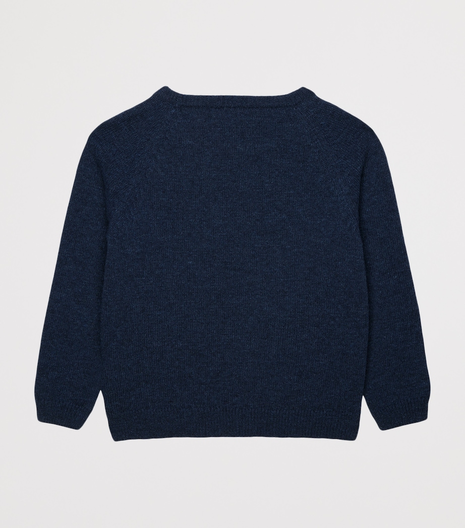 Trotters Wool-Blend Car Henry Sweater (2-5 Years) Navy Image 2