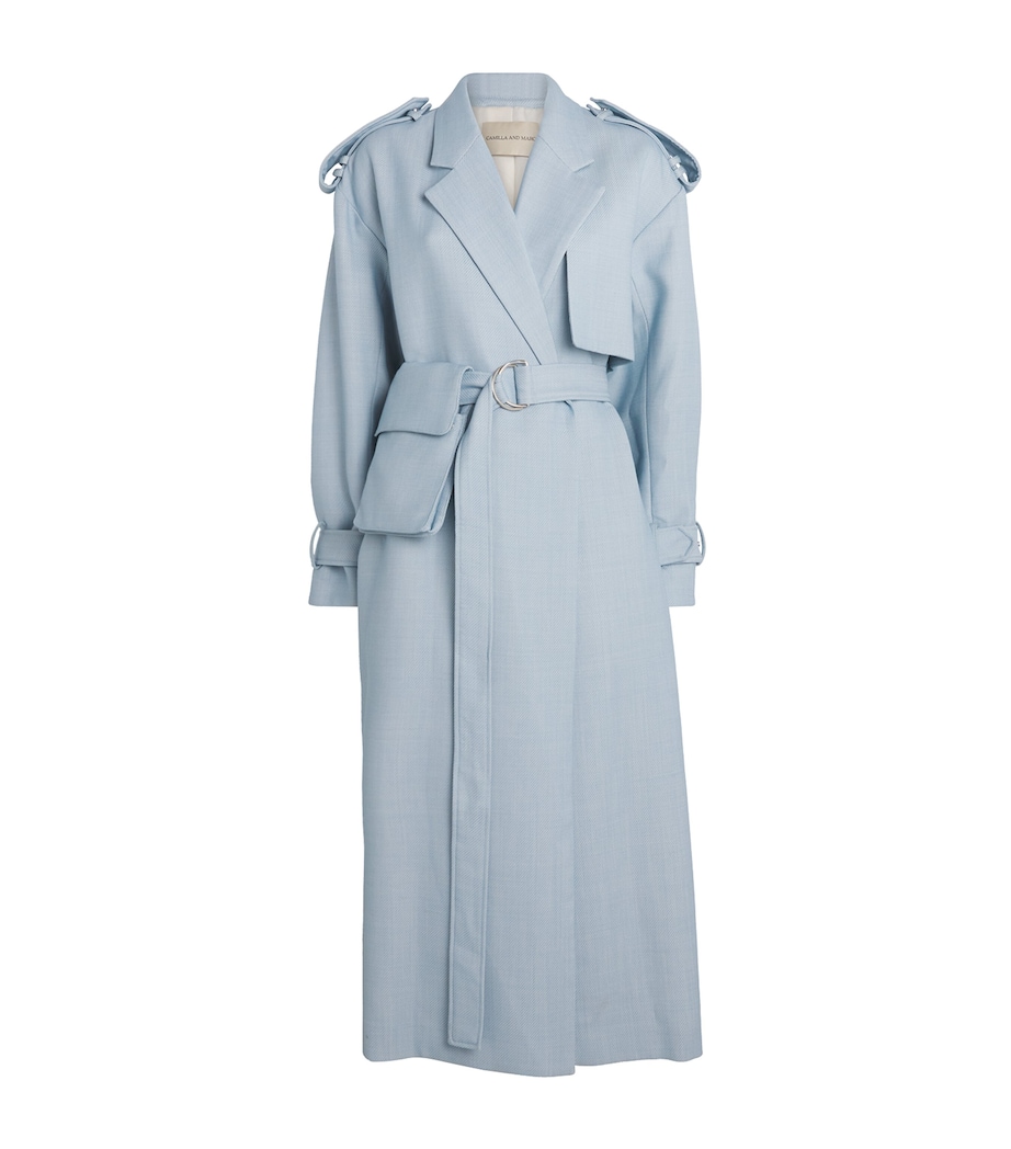 Wool-Blend Gehry Trench Coat L60 CHALKY BLUE Image 1