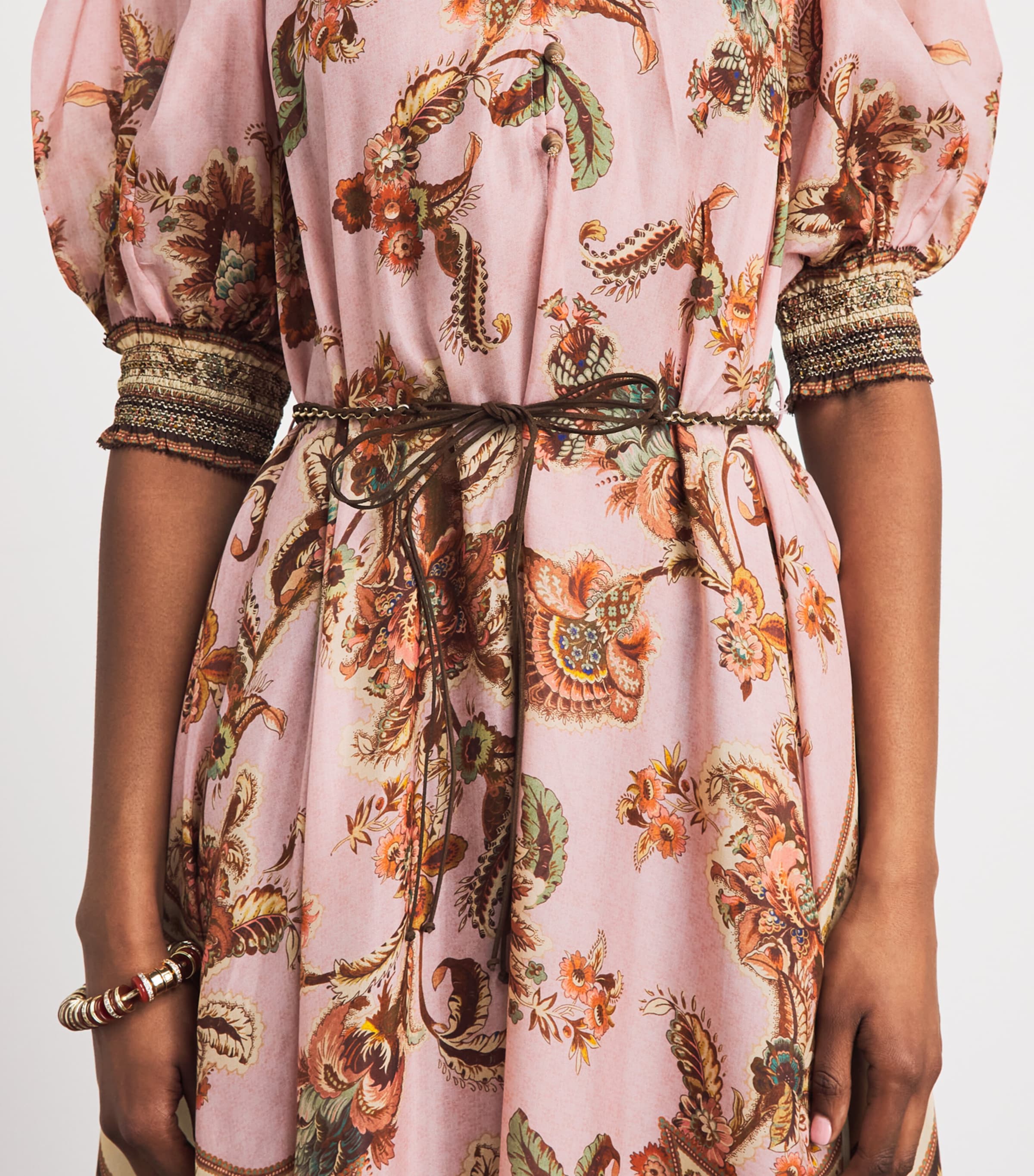 Zimmermann Womens Silk Aster Billow Midi Dress Mauve Jacobean Image 3