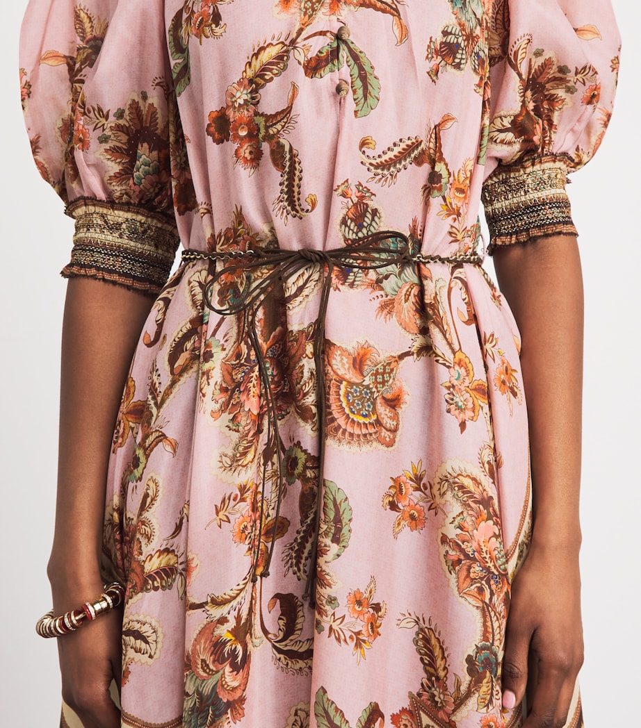 Zimmermann Womens Silk Aster Billow Midi Dress Mauve Jacobean Image 3