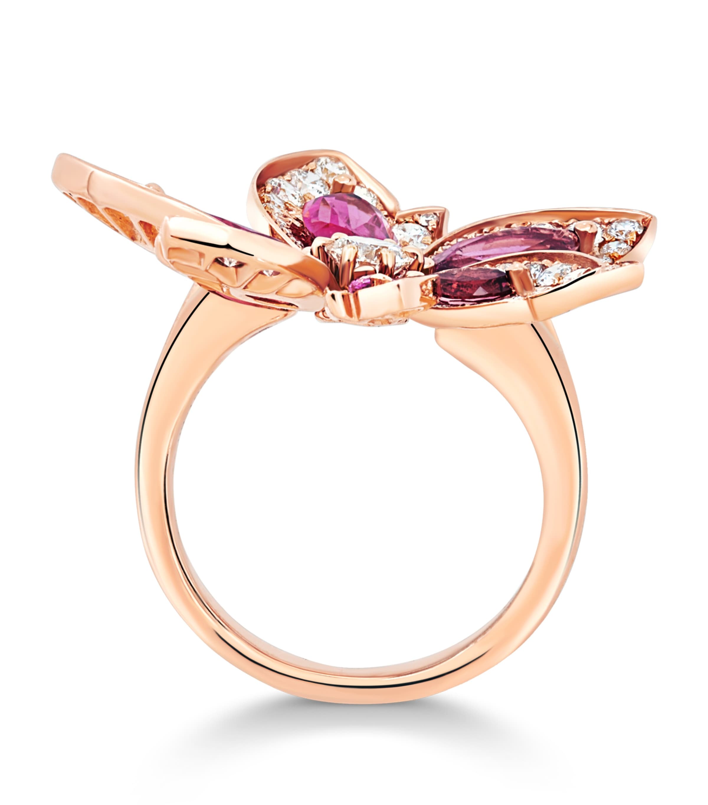 Rose Gold, Diamond and Rubellite Palm Ring Image 2