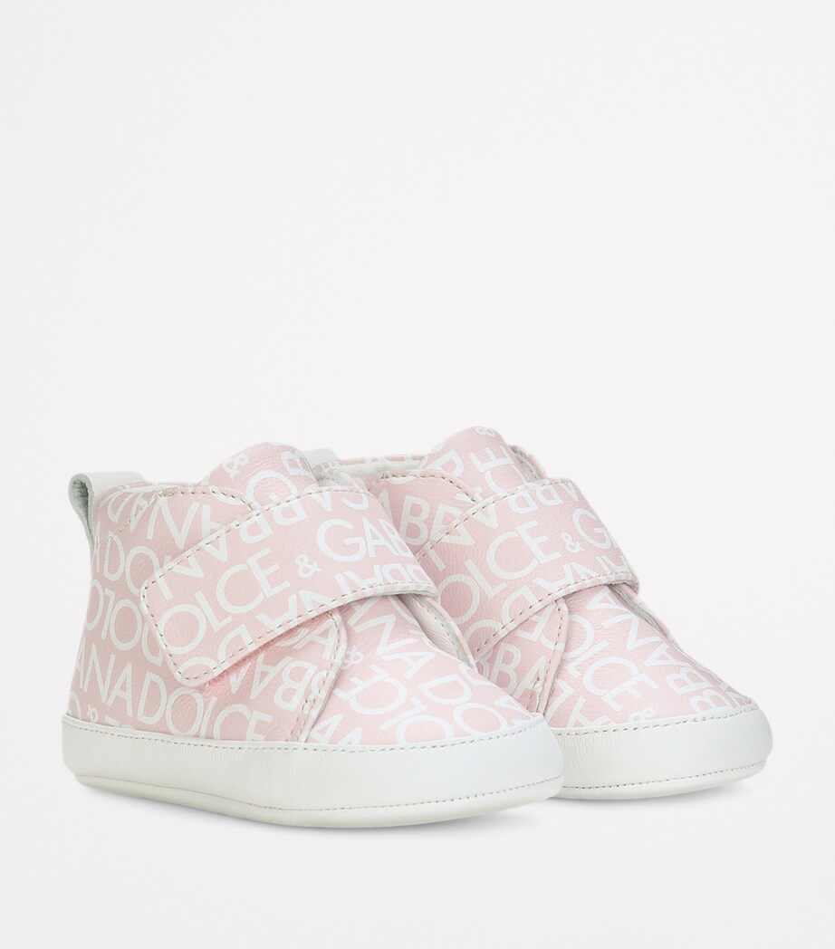 Leather Logo High-Top Sneakers HFXCA-DG BIANCO FDO. Image 4