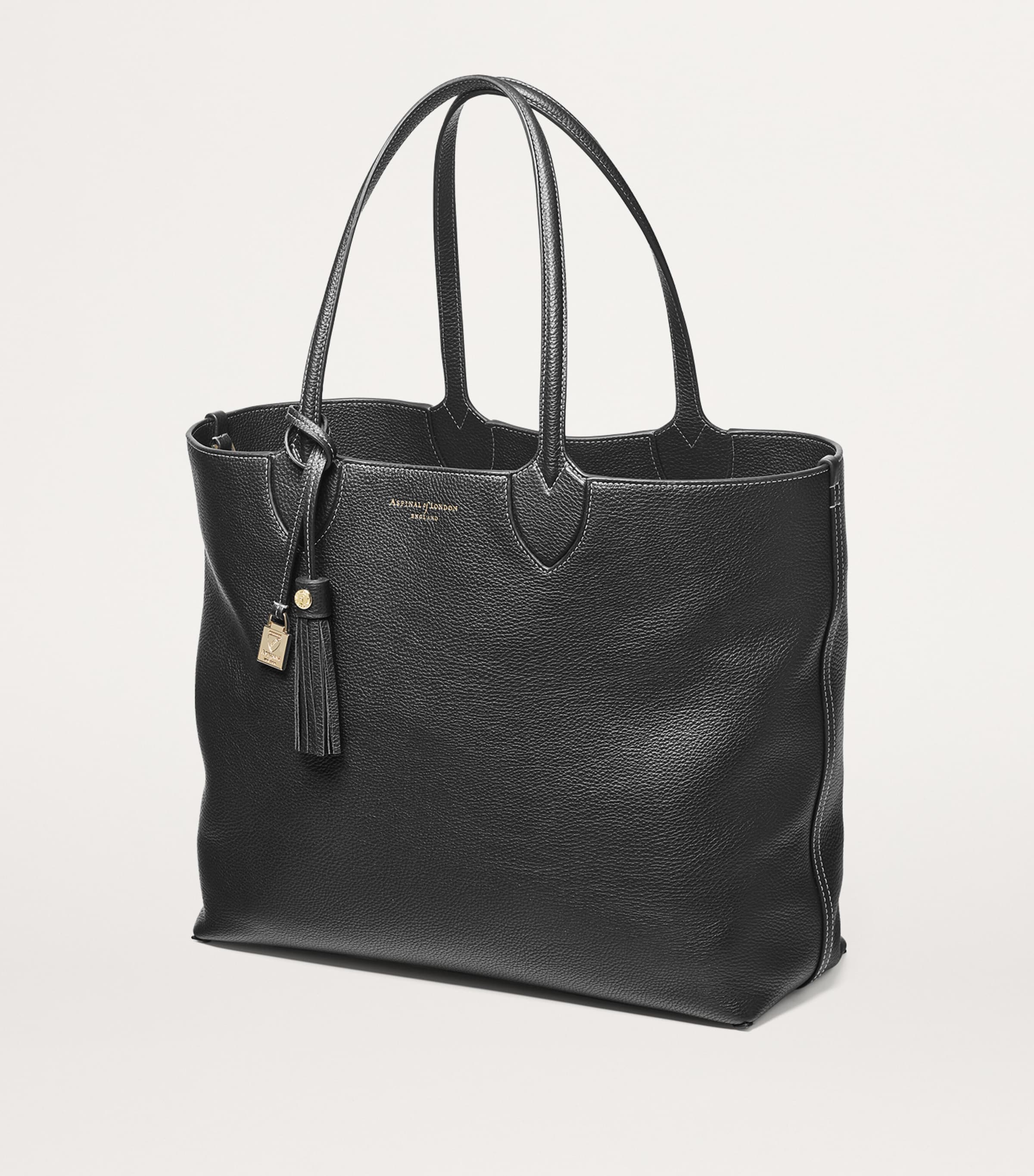 Leather Hudson Tote Bag BLACK Image 4