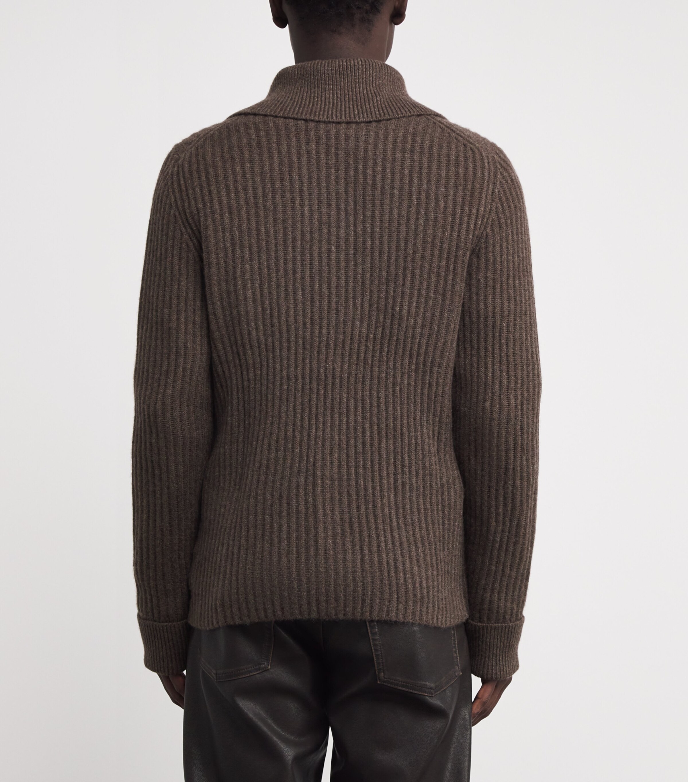 Cashmere Geoff Zip-Up Jacket CHOCOLATE MELANGE Image 4