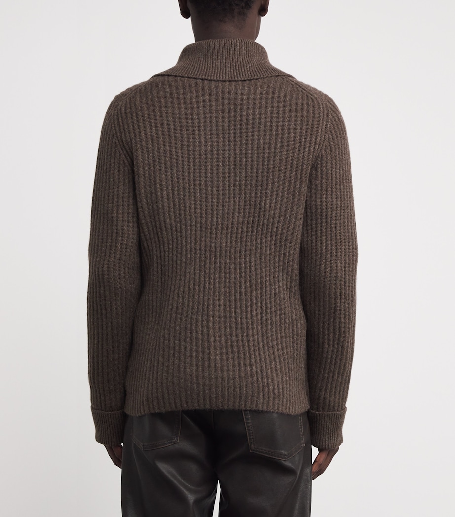 Cashmere Geoff Zip-Up Jacket CHOCOLATE MELANGE Image 4