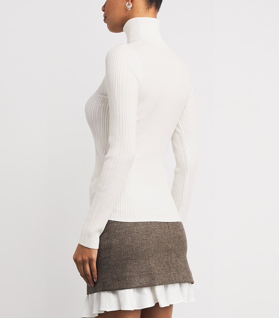 Cable-Knit Rollneck Sweater SNOW Image 4