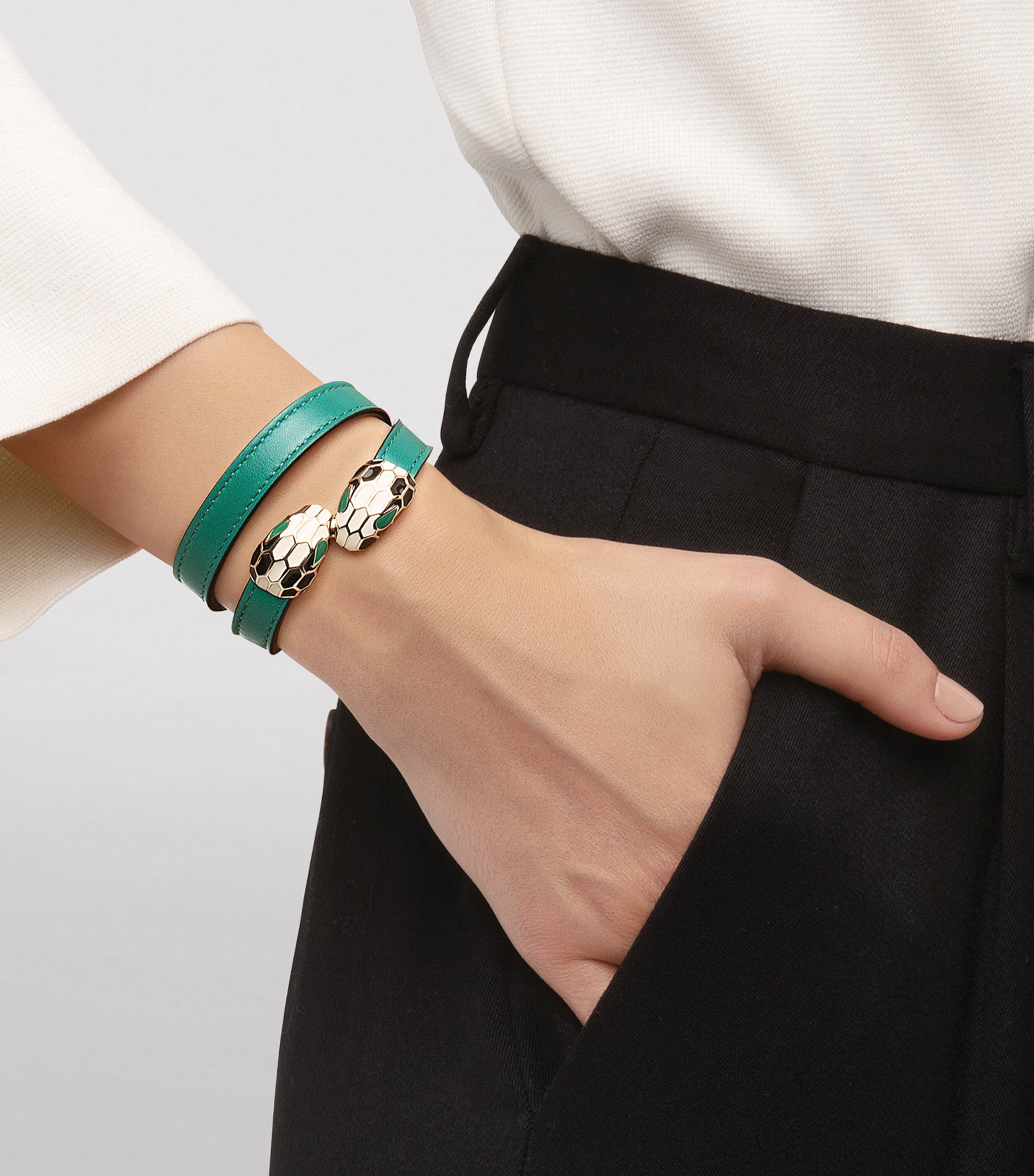 Bvlgari Leather Serpenti Forever Bracelet Harrods MC