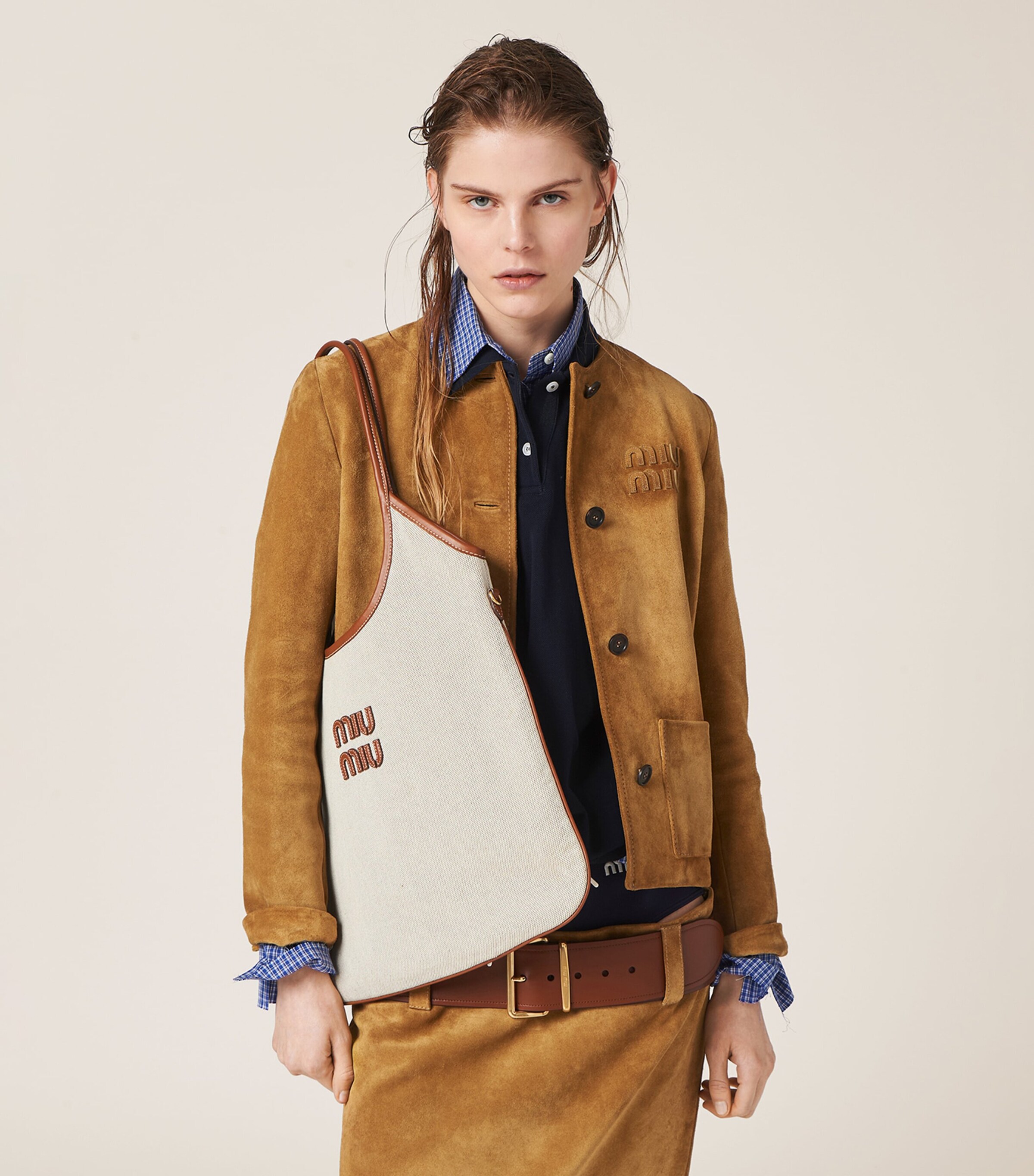 Miu Miu Canvas Ivy Tote Bag Image 6