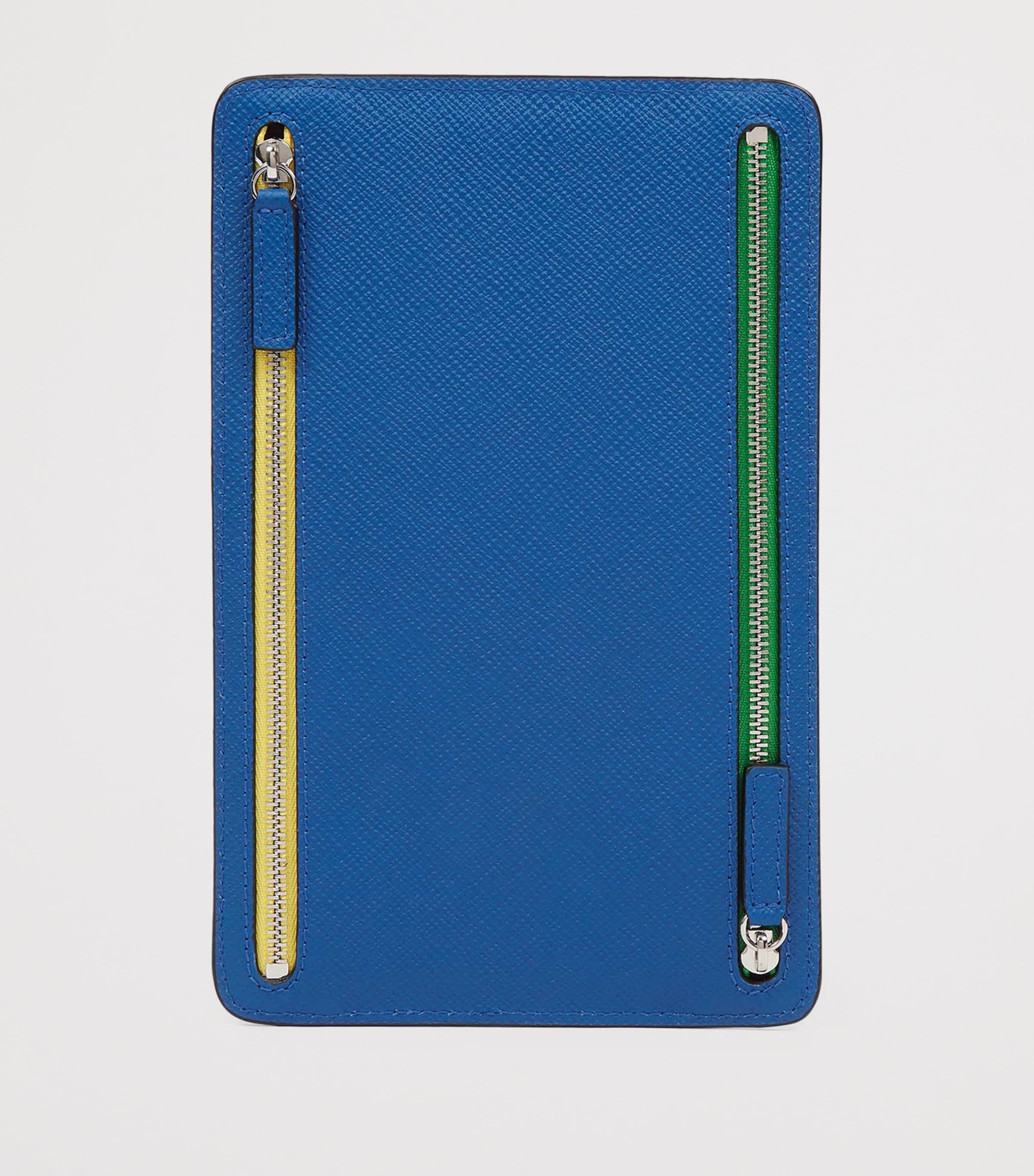 Panama Leather Multi-Zip Travel Wallet CERULEAN Image 3