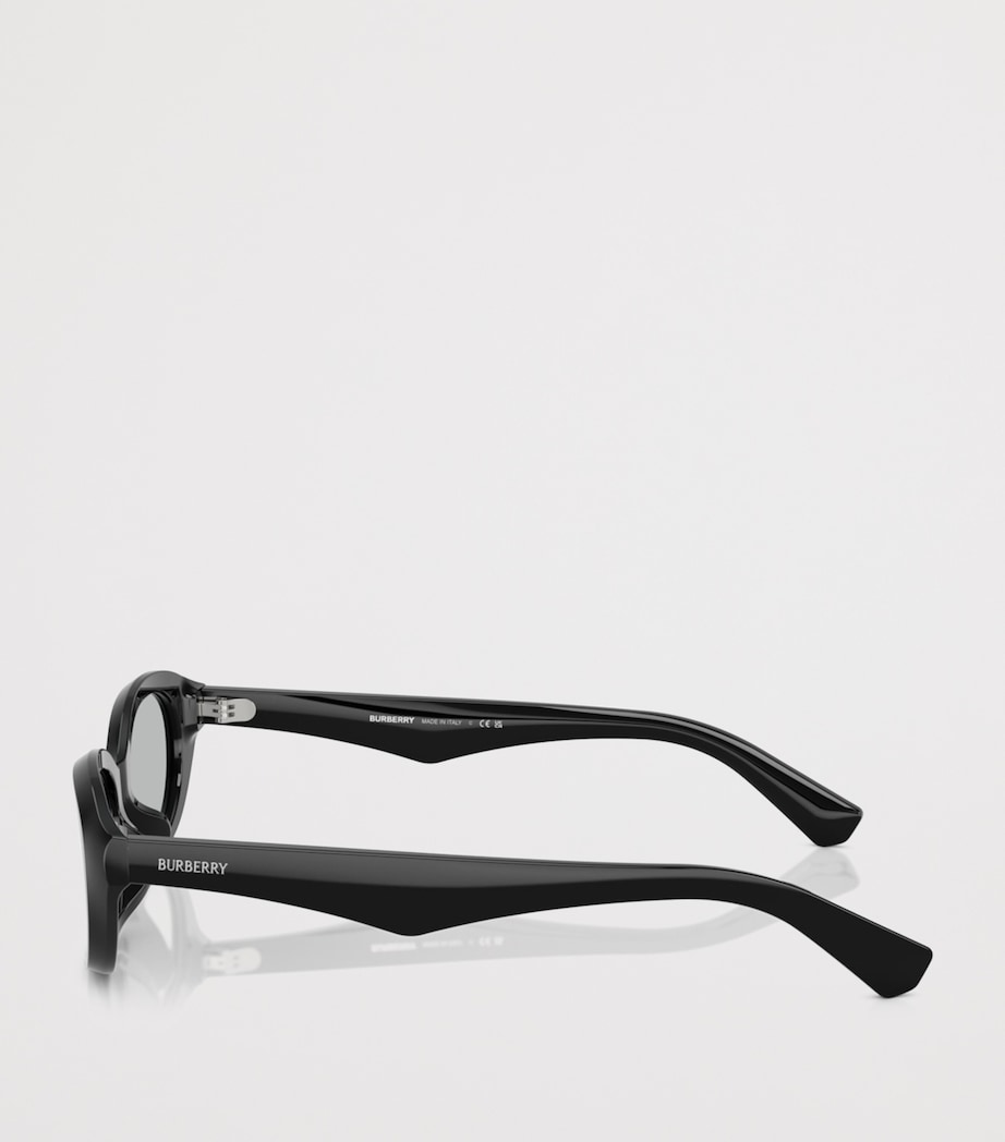 Burberry Acetate Oval Sunglasses Black Image 3