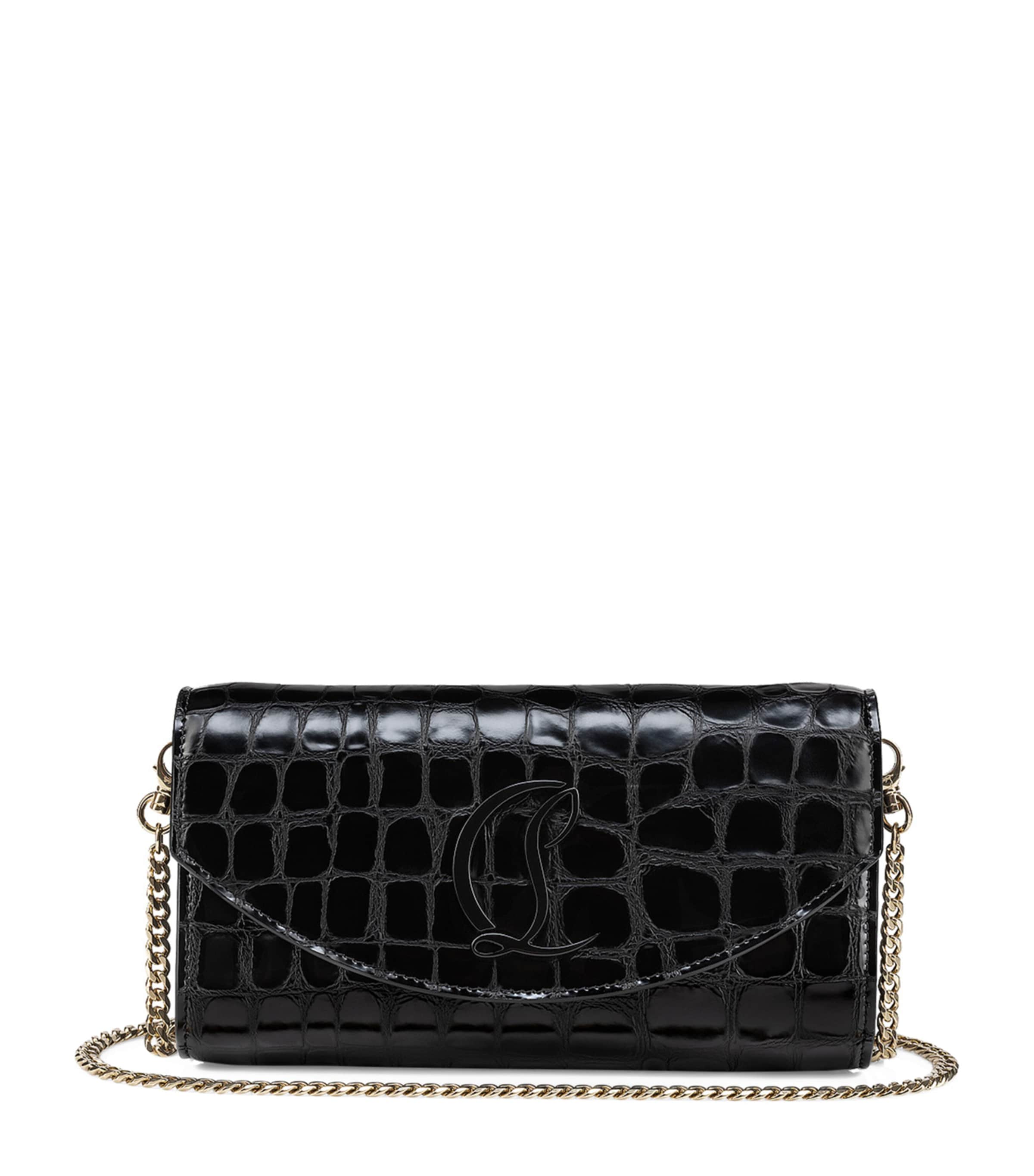 Christian Louboutin Loubi54 Croc-embossed Leather Clutch Bag In Red
