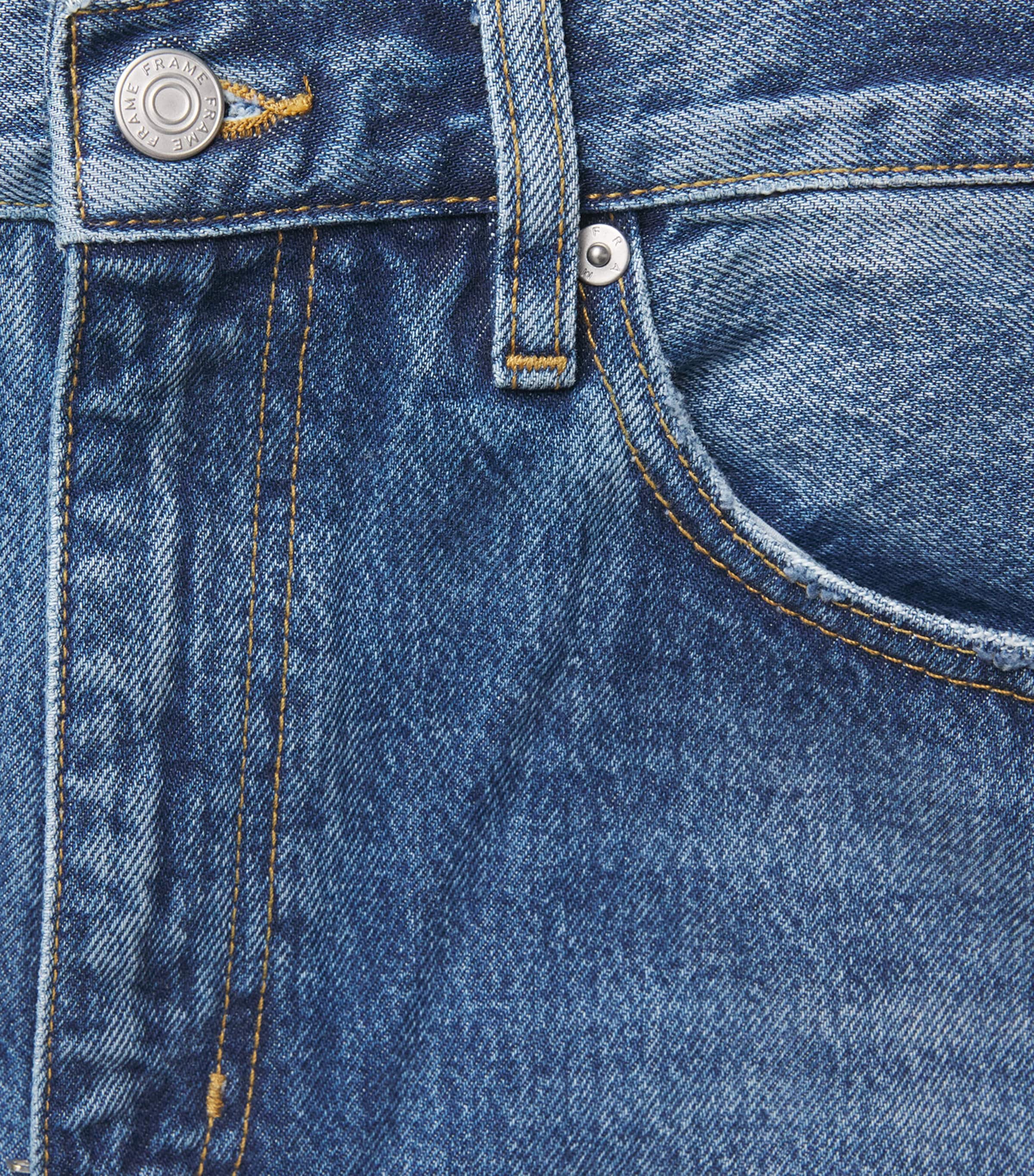 FRAME Womens The Bow High-Rise Barrel-Leg Jeans Soundwave Image 6
