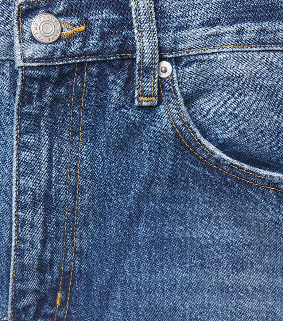 FRAME Womens The Bow High-Rise Barrel-Leg Jeans Soundwave Image 6