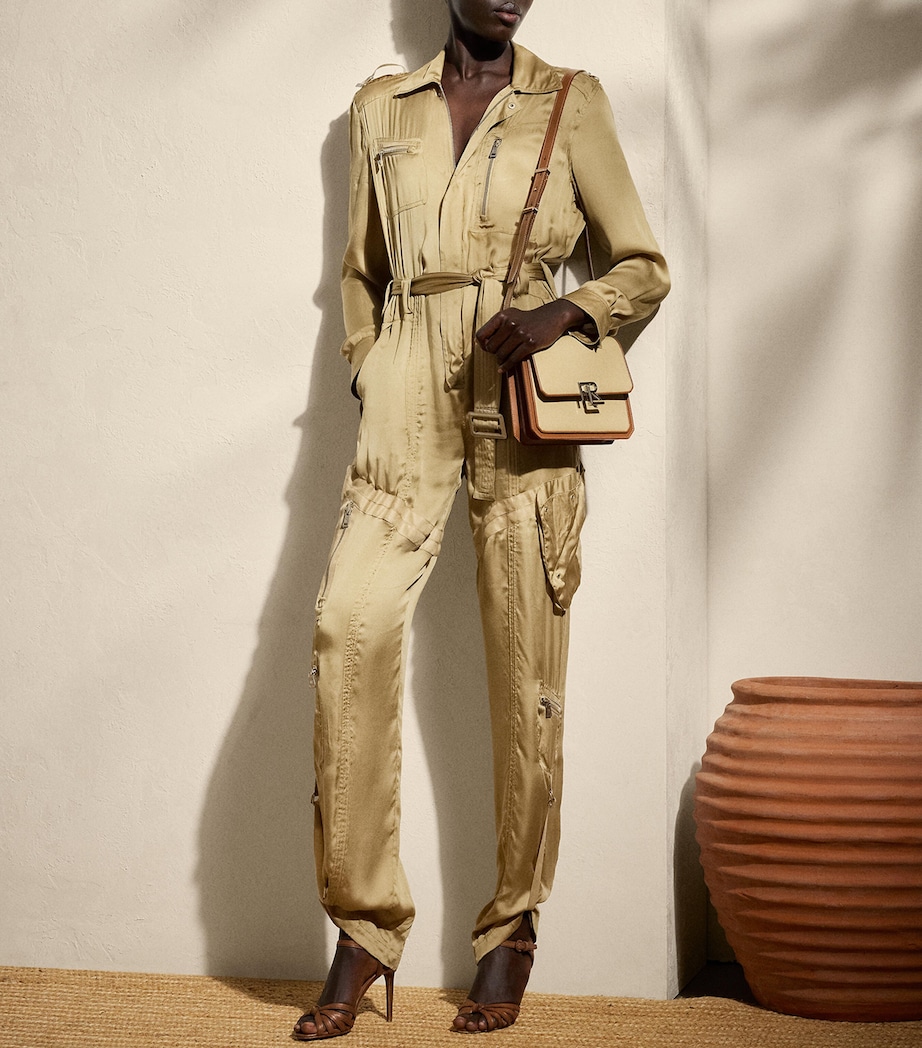 Mulberry Silk Gwyneth Jumpsuit LUX TAN Image 3