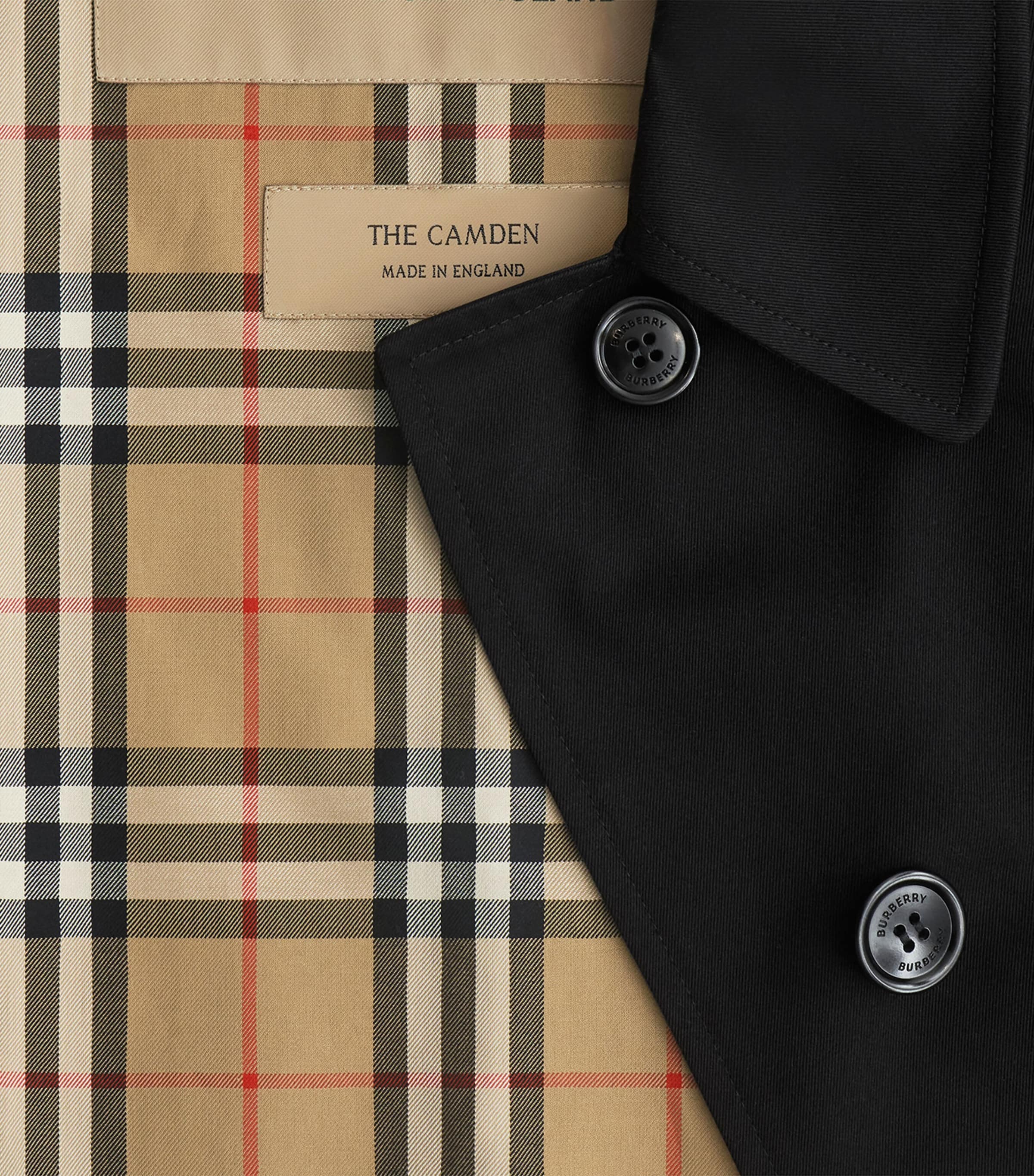 Gabardine Mid-Length Camden Heritage Car Coat BLACK Image 7