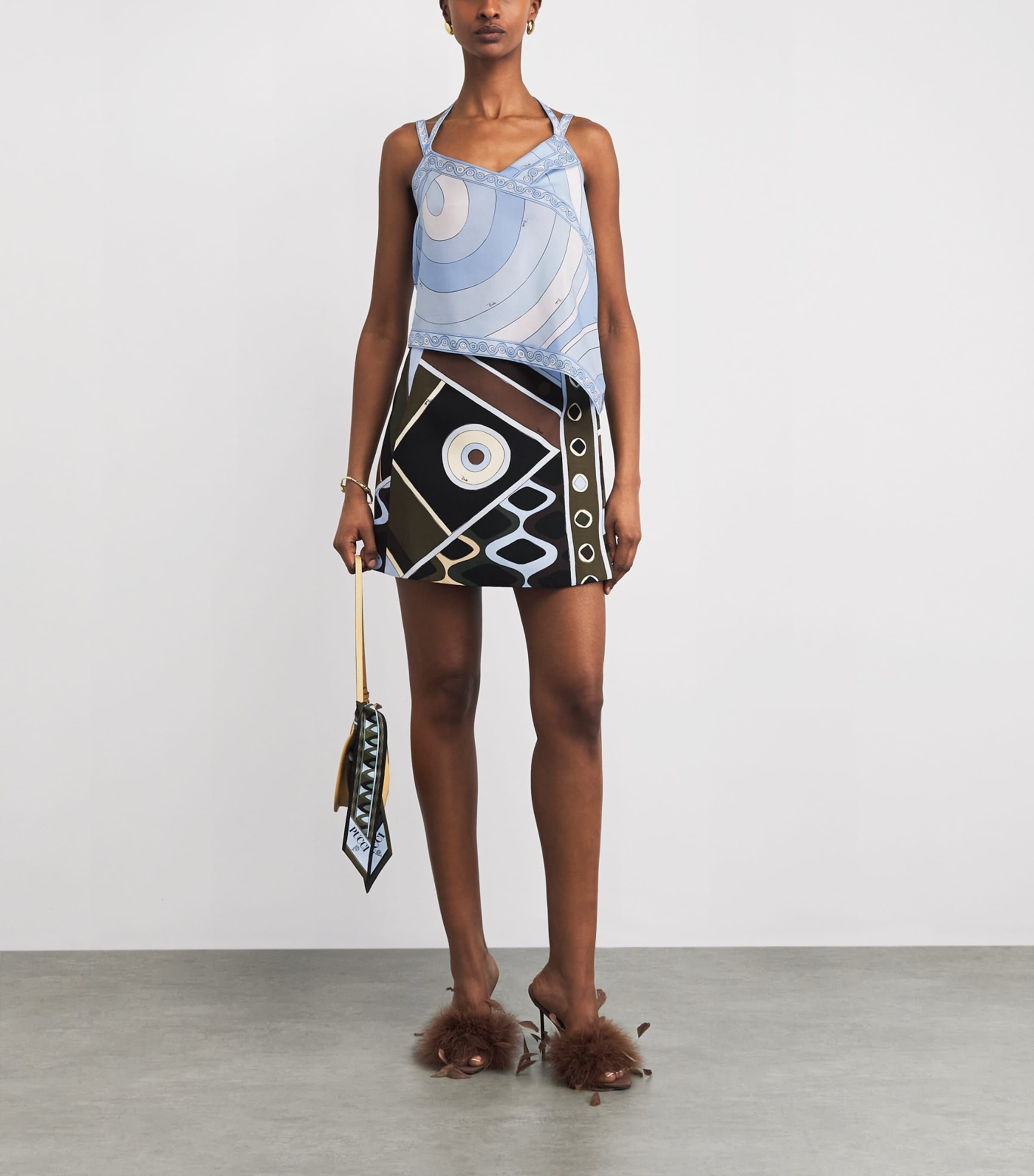 PUCCI Womens Silk Iride Top Pale Image 2