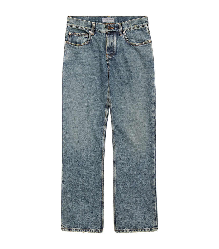 Balenciaga Womens Straight-Leg Mid-Rise Jeans Image 1