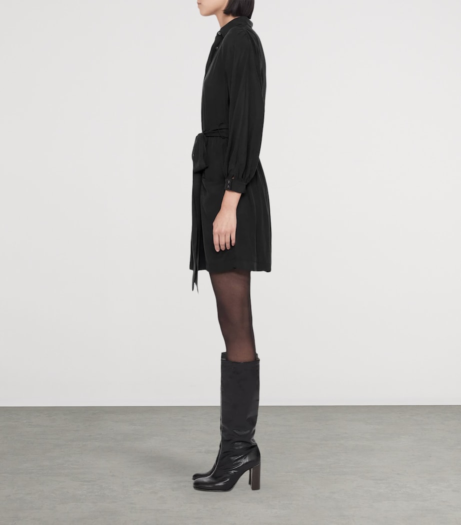 AllSaints Womens Noora Shirt Dress Washed Black Image 8