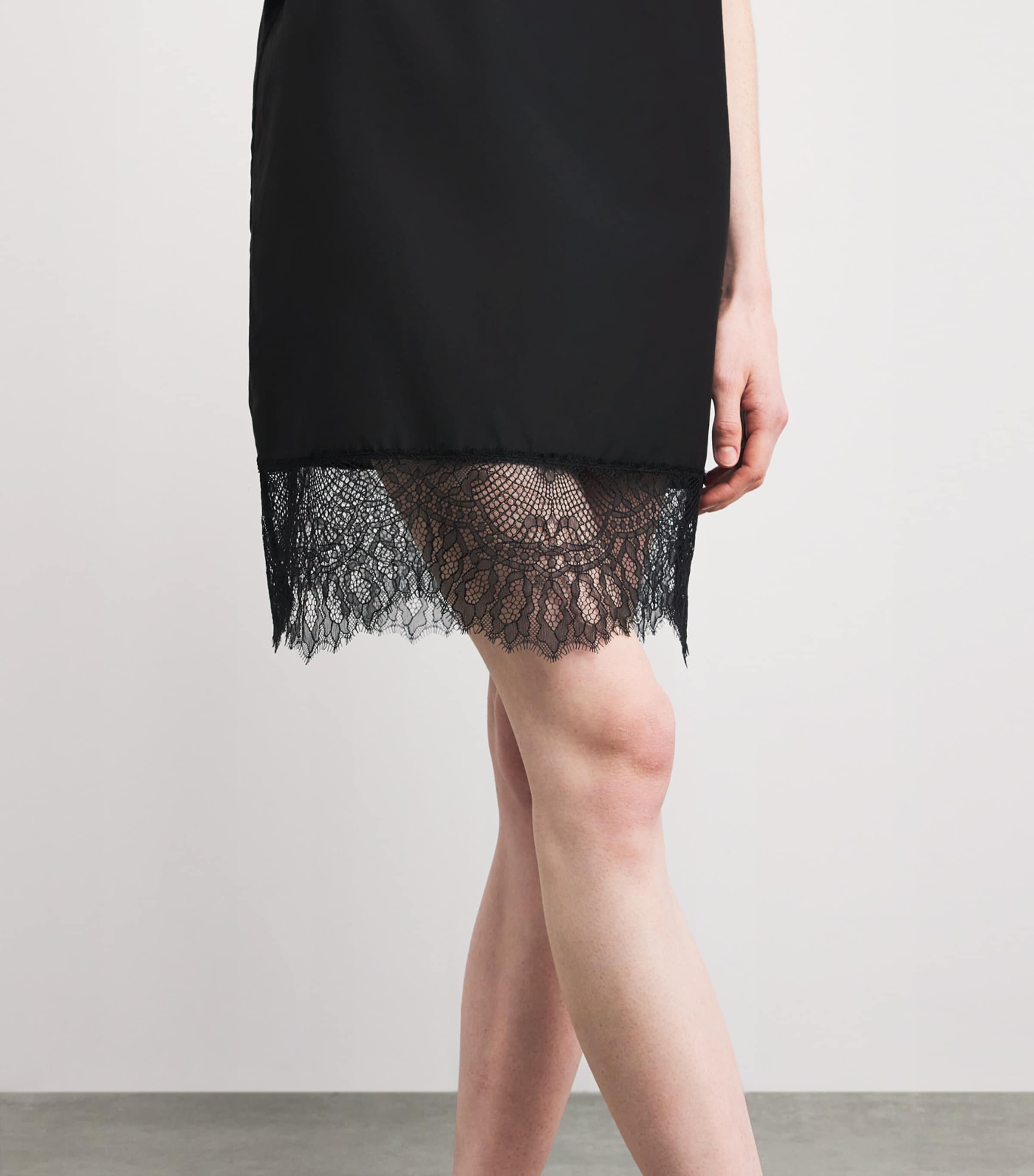 Silk-Cotton Lira Mini Dress DBLK BLACK Image 6