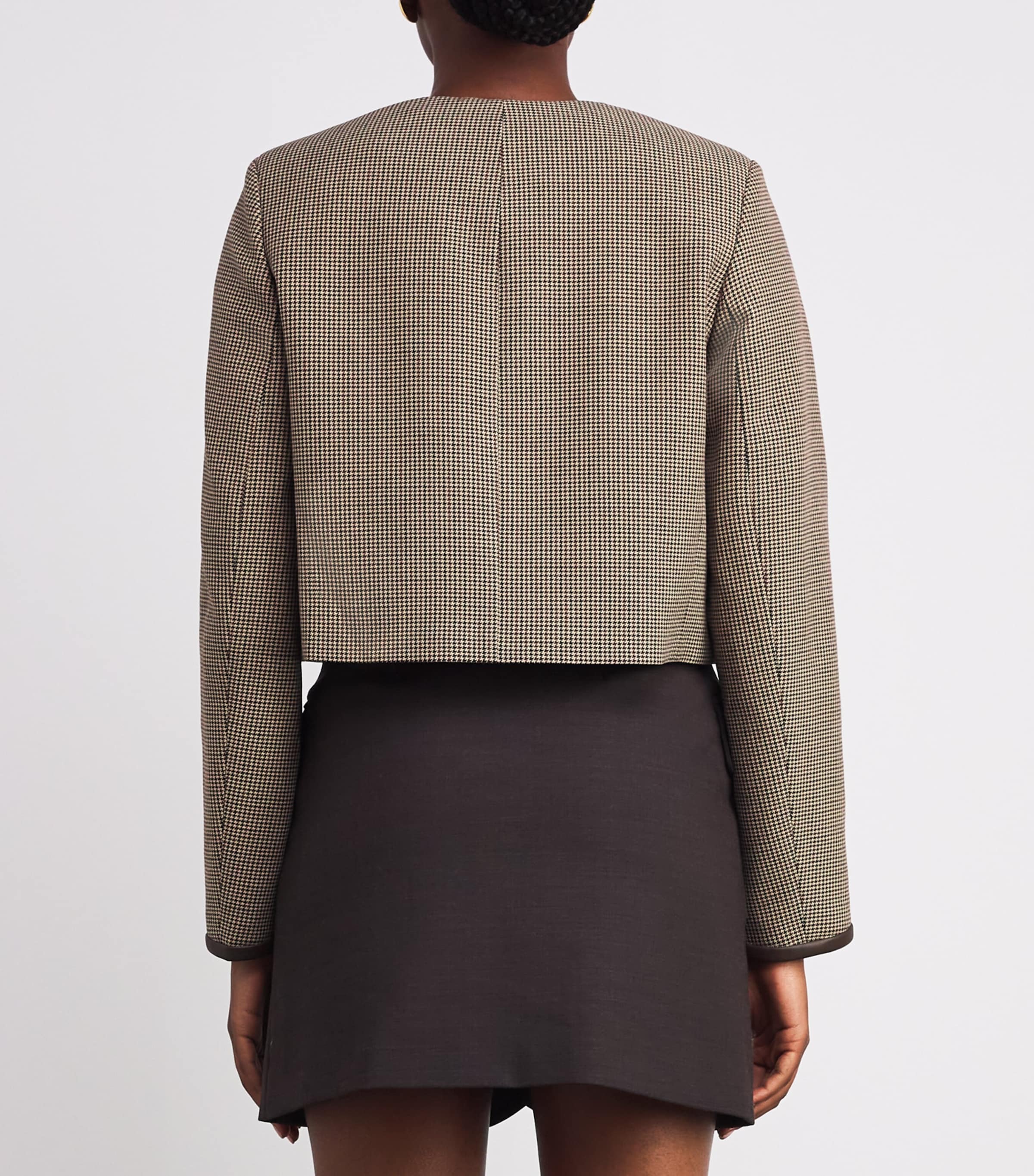 Houndstooth Cropped Jacket MULTICOLORED Image 4