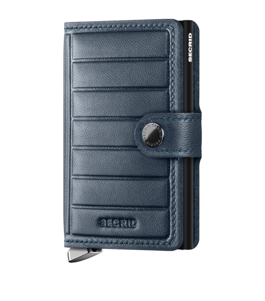 Leather Emboss Lines Miniwallet TEAL Image 1