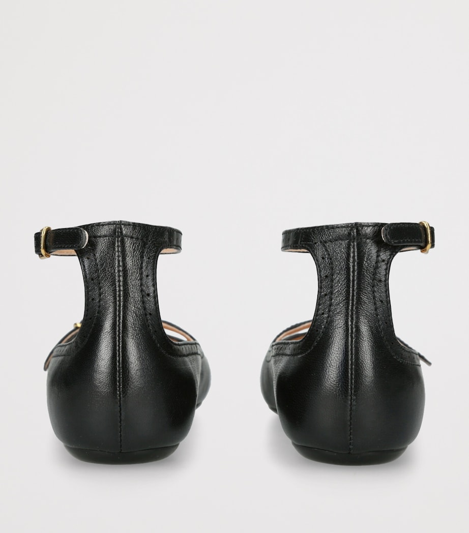 Leather Misty Ballerina Flats BLACK Image 2