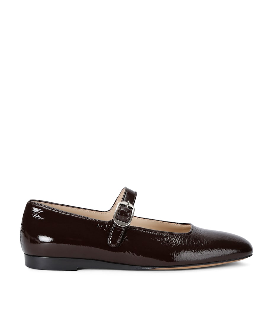 Le Monde Beryl Patent Leather Mary Jane Ballet Flats Dark Brown Image 1