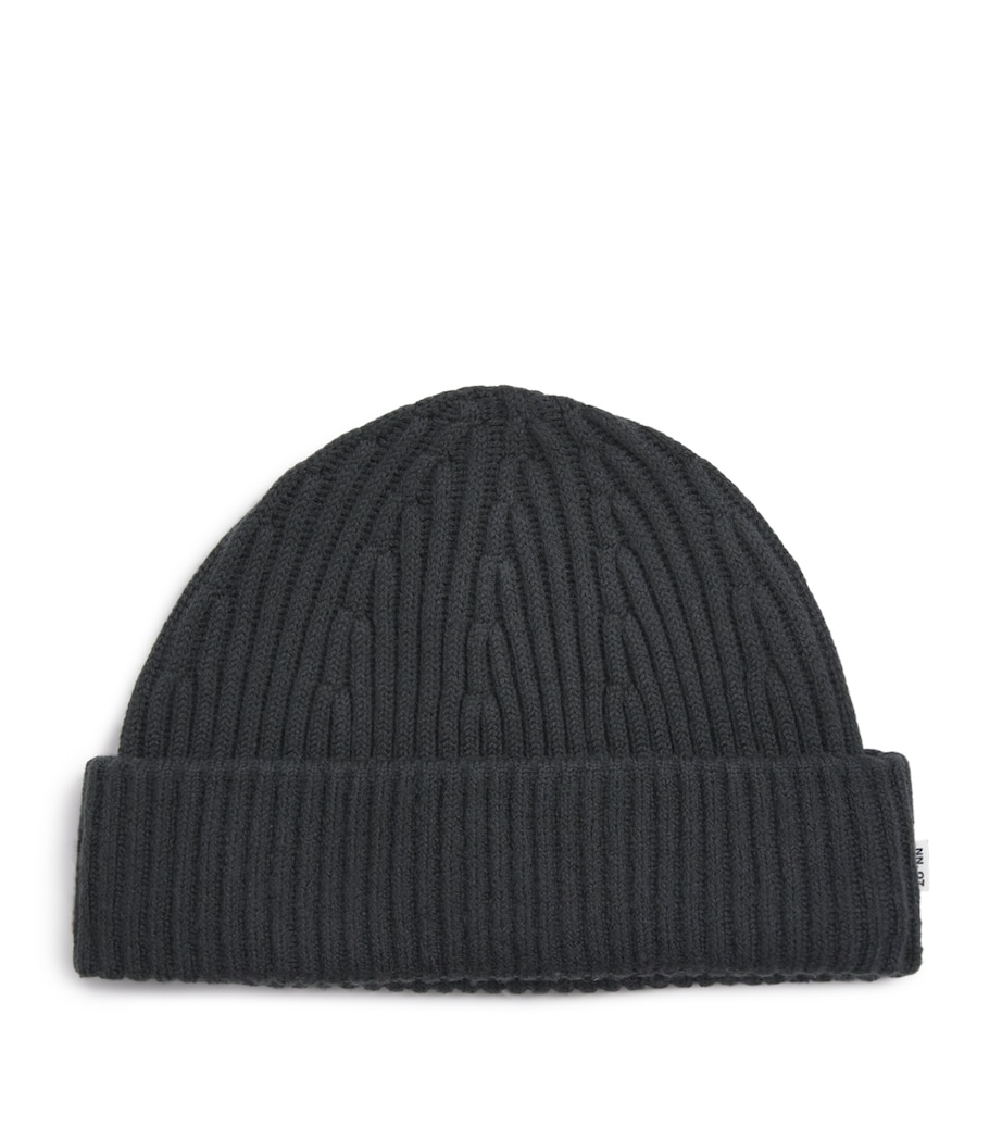 Wool-Blend Ribbed Beanie DARK ARMY Image 1