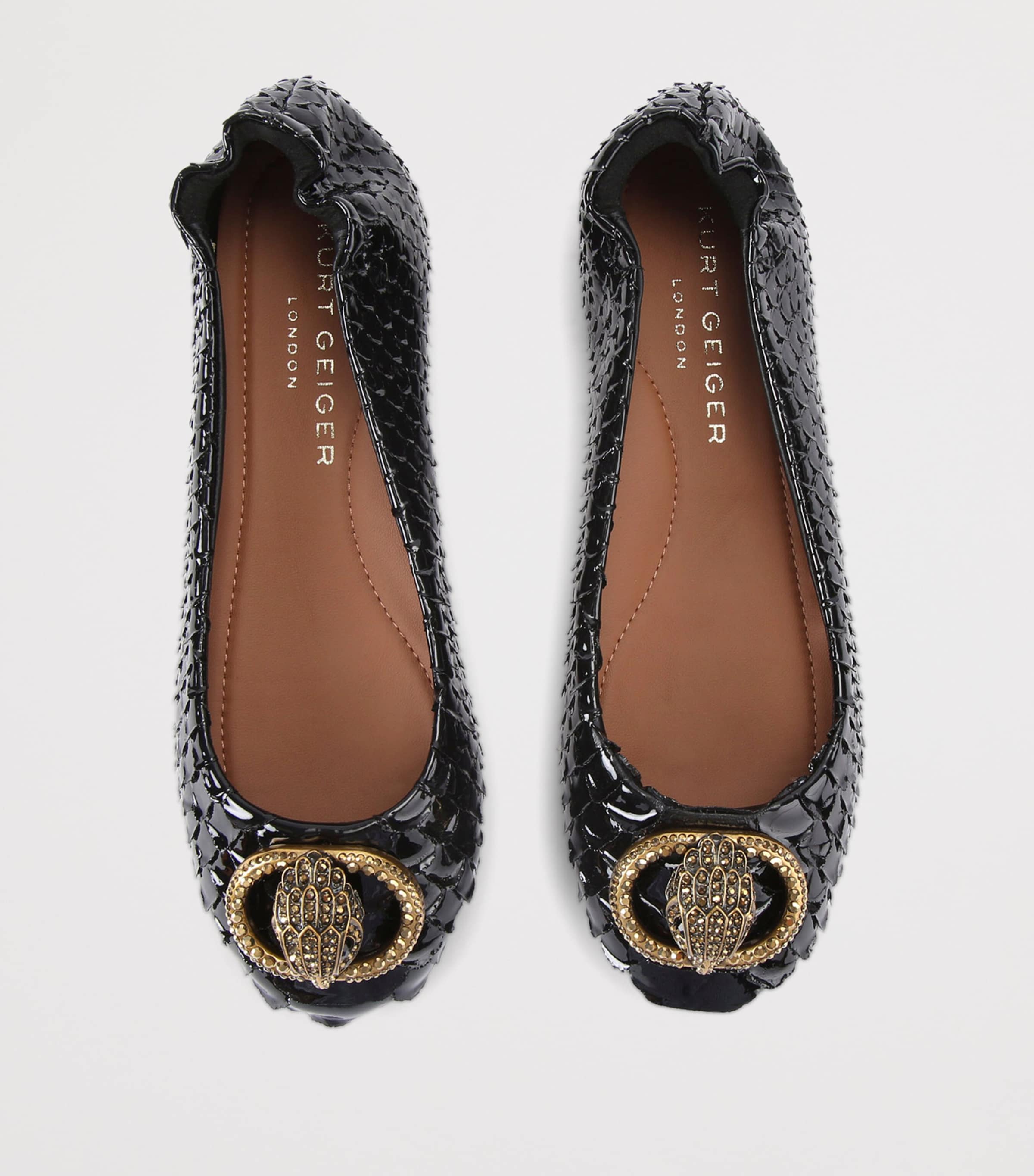 Leather Chelsea Ballet Flats BLACK Image 4