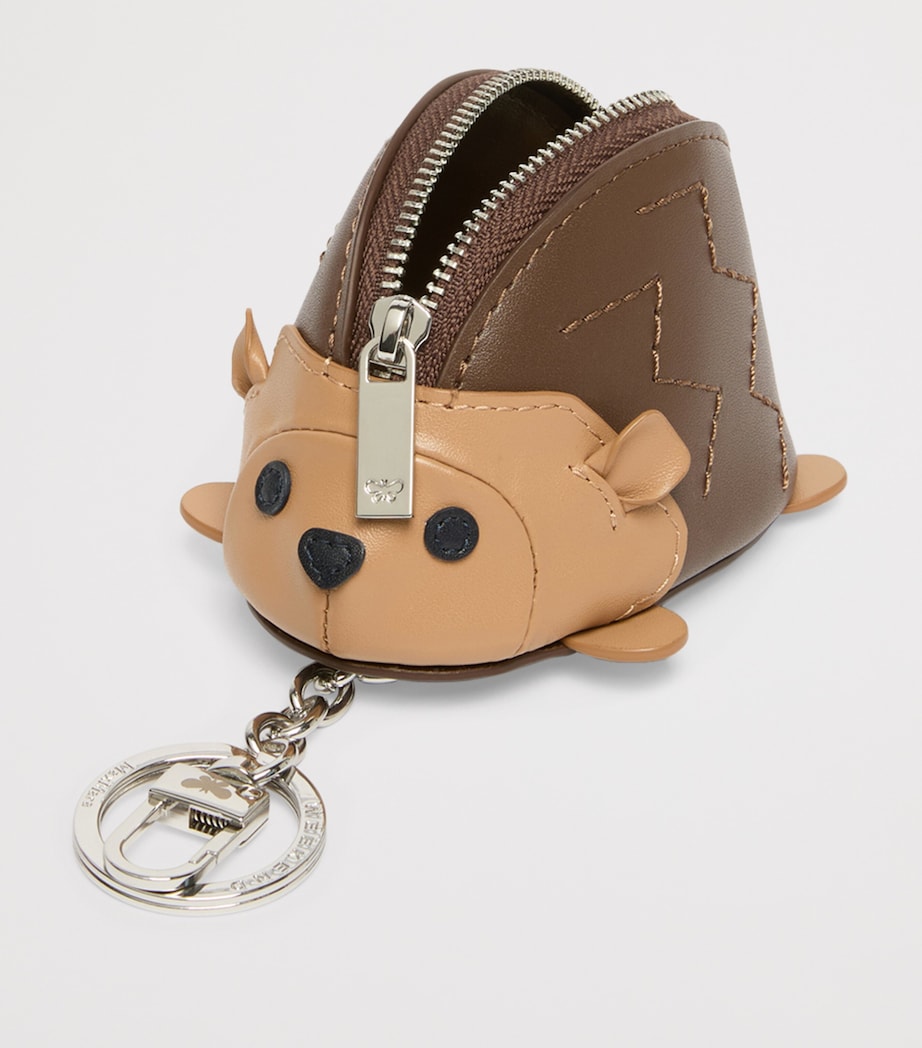 Weekend Max Mara Leather Hedgehog Purse Bag Chain Tobacco Image 3