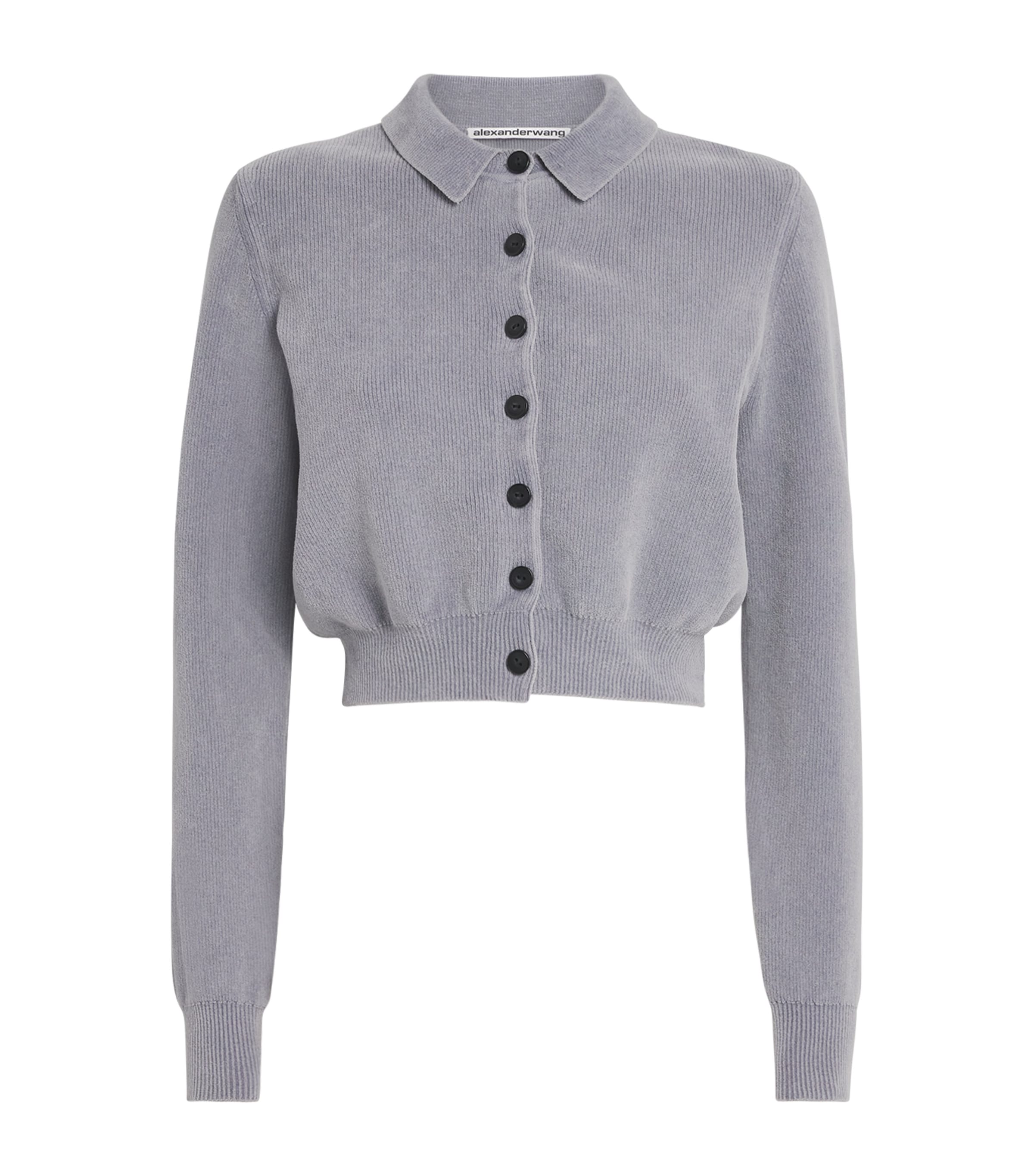 Alexander Wang Cotton-Blend Chenille Logo Cardigan | Women Clothing | Knitwear | Cardigans | Designers | Alexander Wang