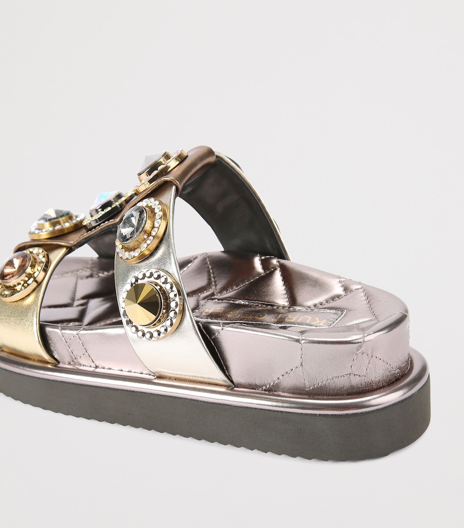 Leather Orson Crystal Sandals GOLD COMB Image 2