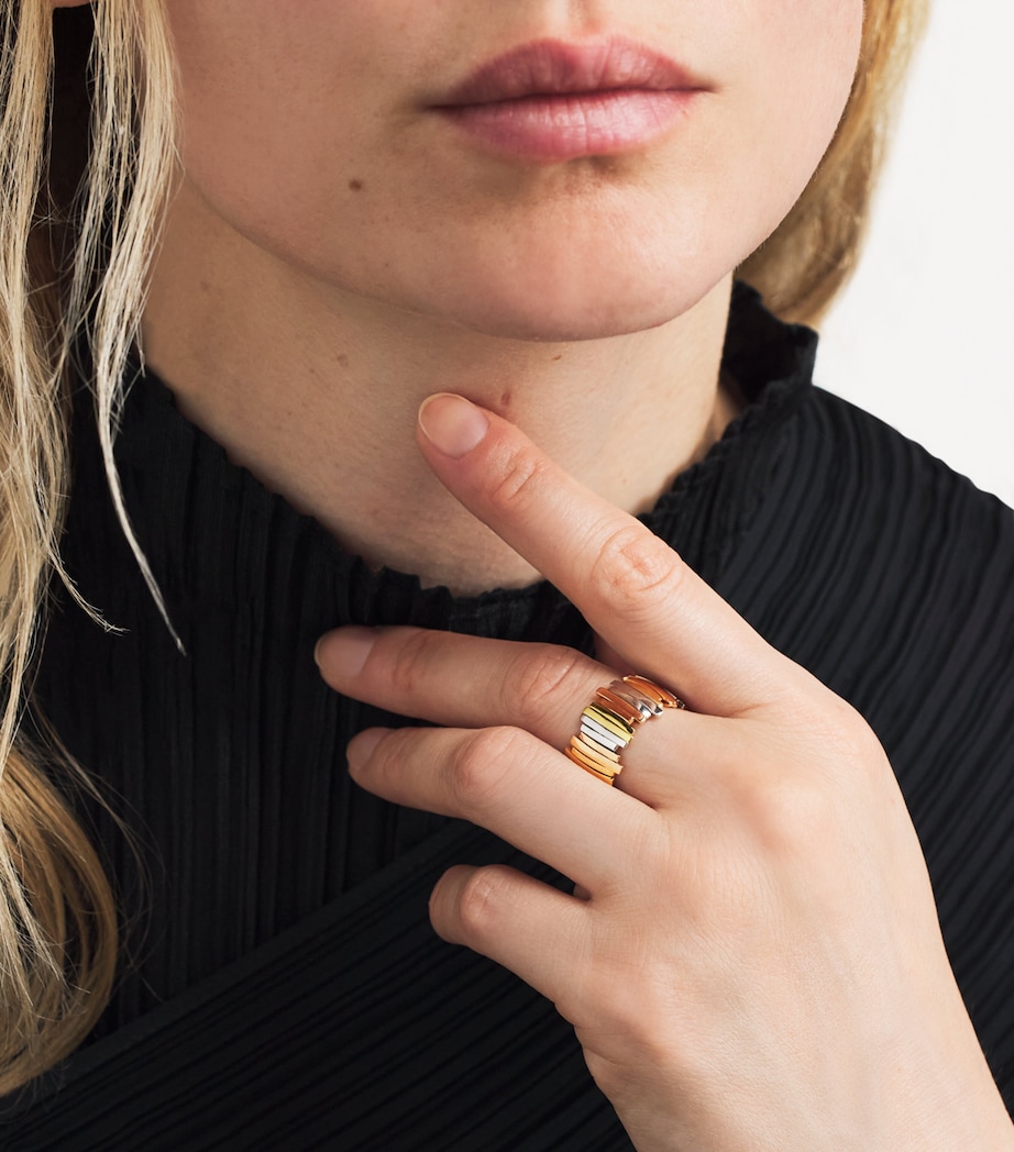 Suzanne Kalan Three-Tone Golden Jagged Wide Band Wyrg Image 2