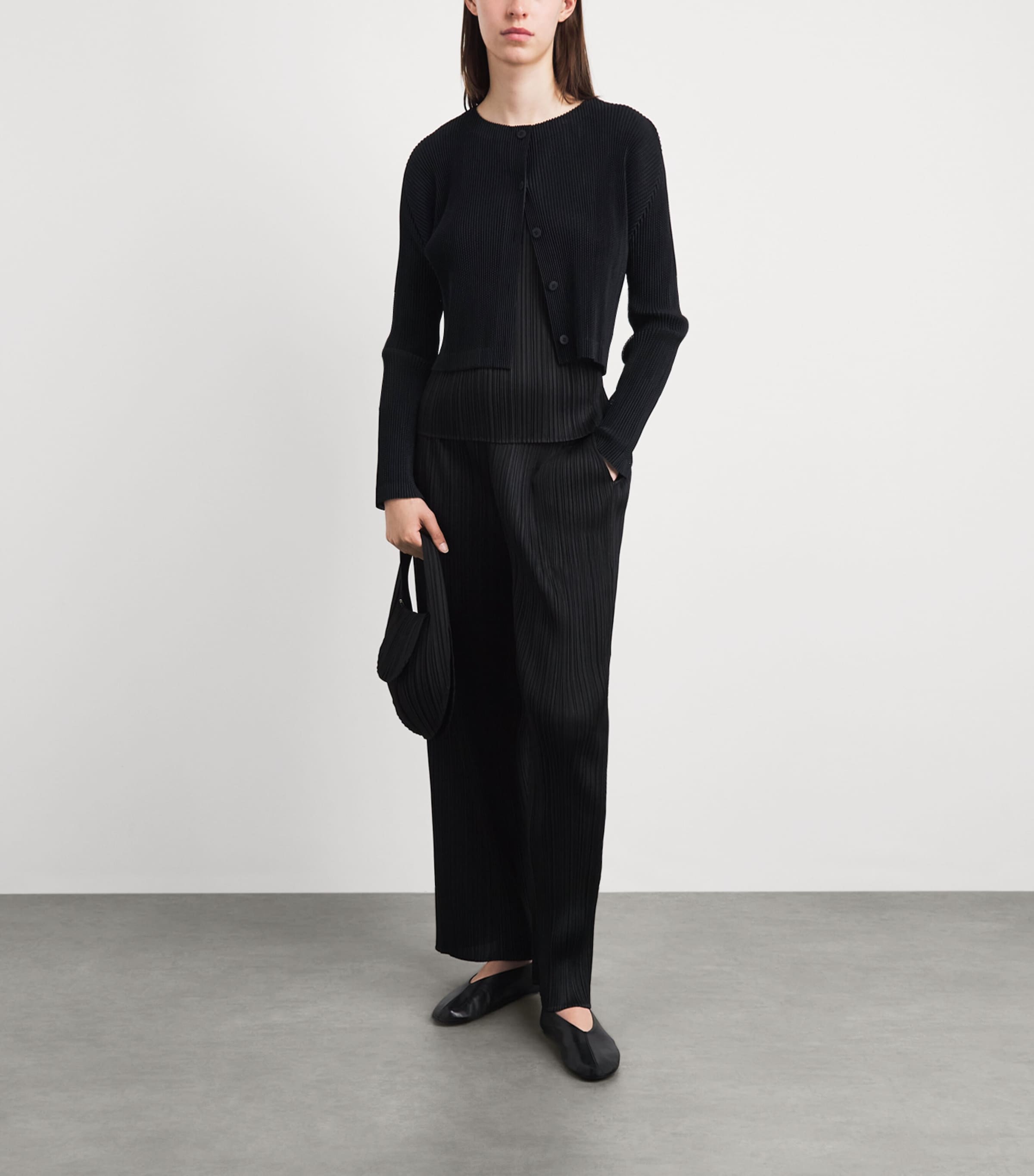 Pleats Please Issey Miyake Womens Tatami Cardigan Black Image 2