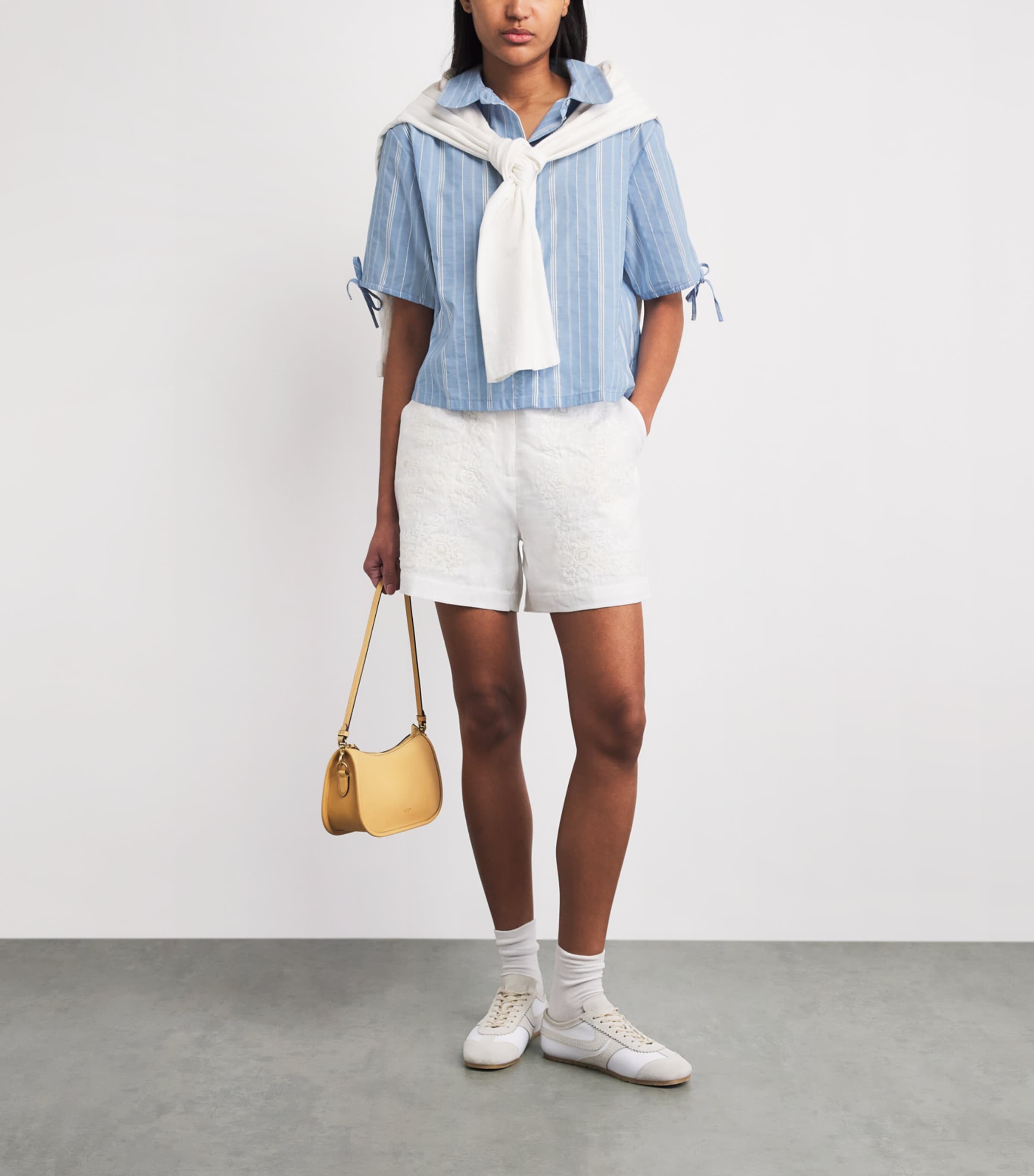 Claudie Pierlot Womens Embroidered Stripe Shirt Dual Color Image 2