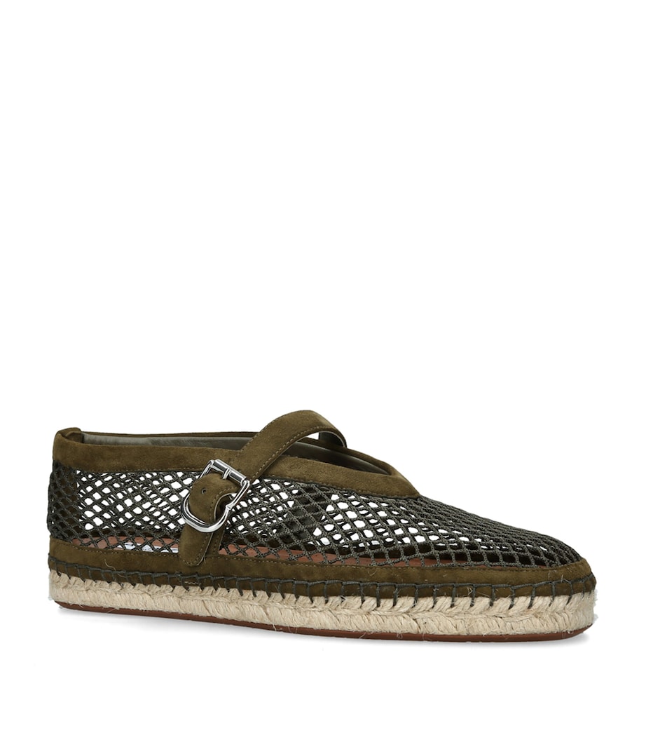 Alaïa Suede Mesh Espadrilles Khaki Image 3