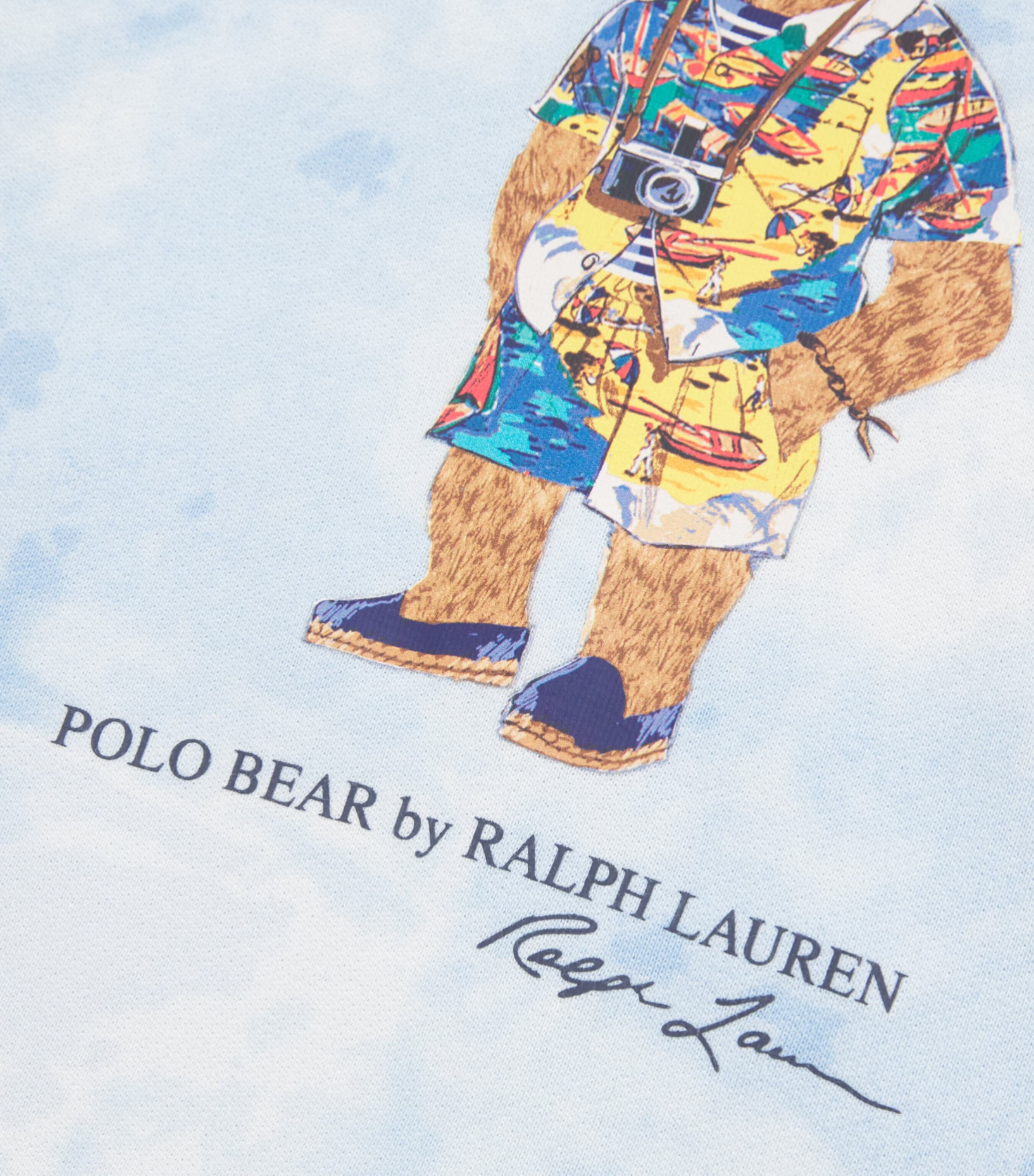 Ralph Lauren Kids Cotton-Blend Terry Polo Bear Hoodie (2-7 Years) Blue Image 3