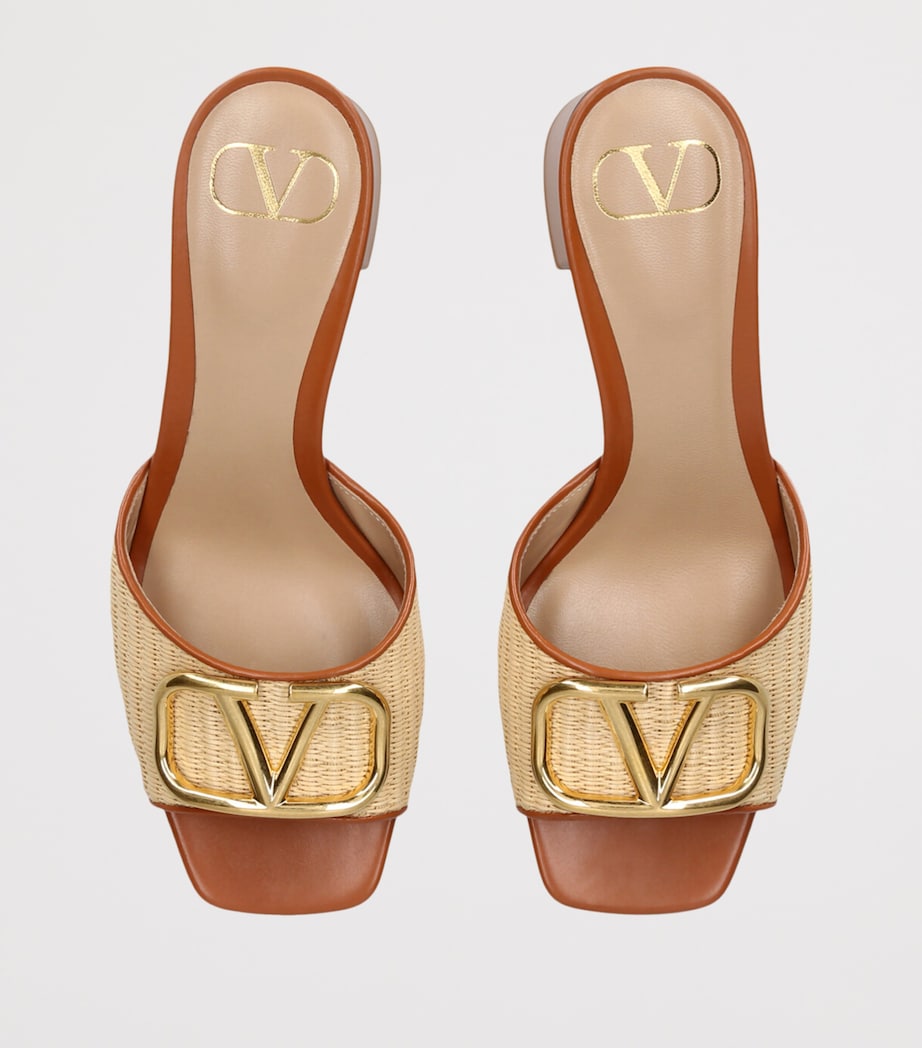 Valentino Garavani Raffia VLogo Mules 60 Beige Oth Image 4