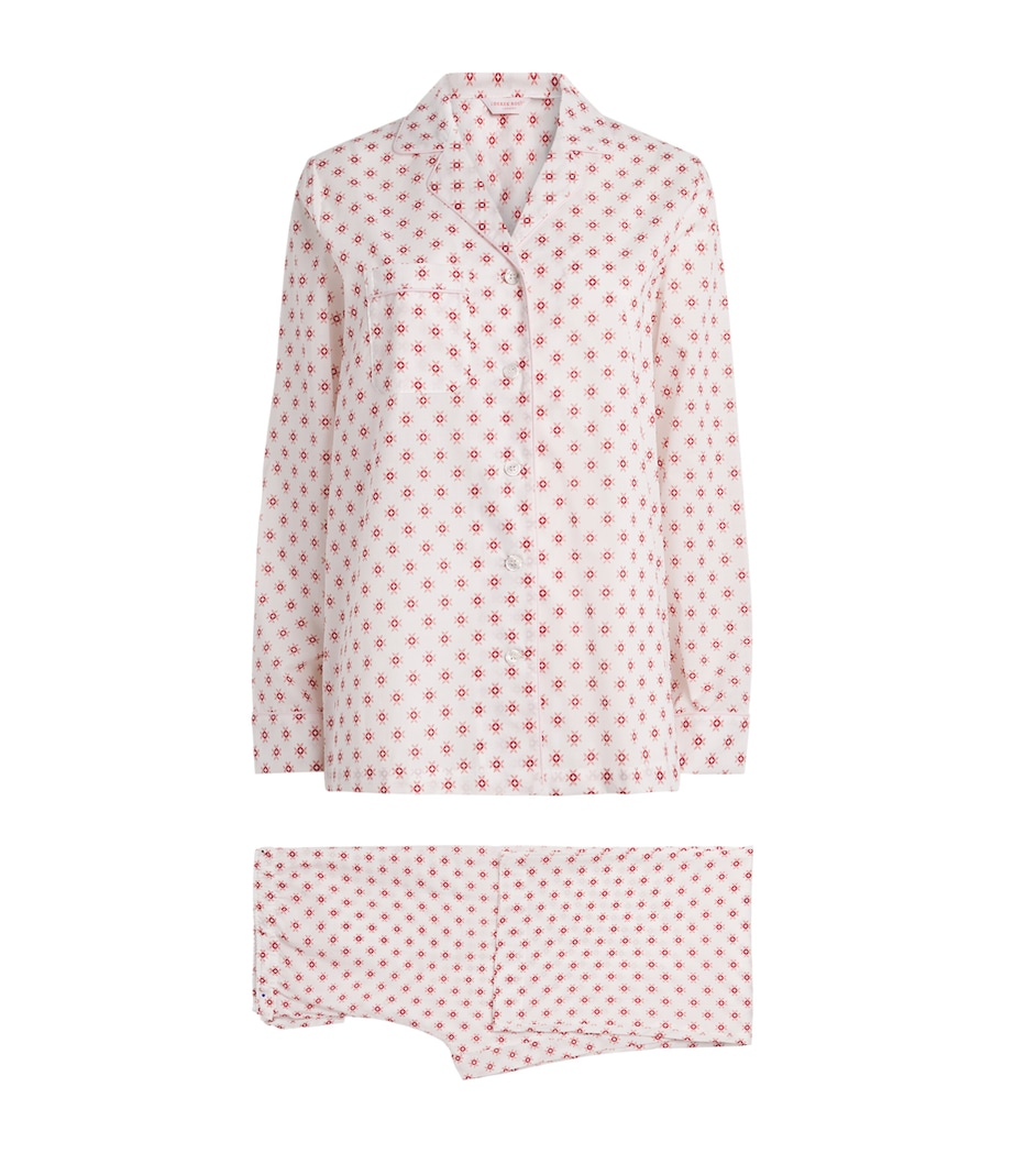 Derek Rose Womens Geometric Nelson Pyjama Set White Image 1