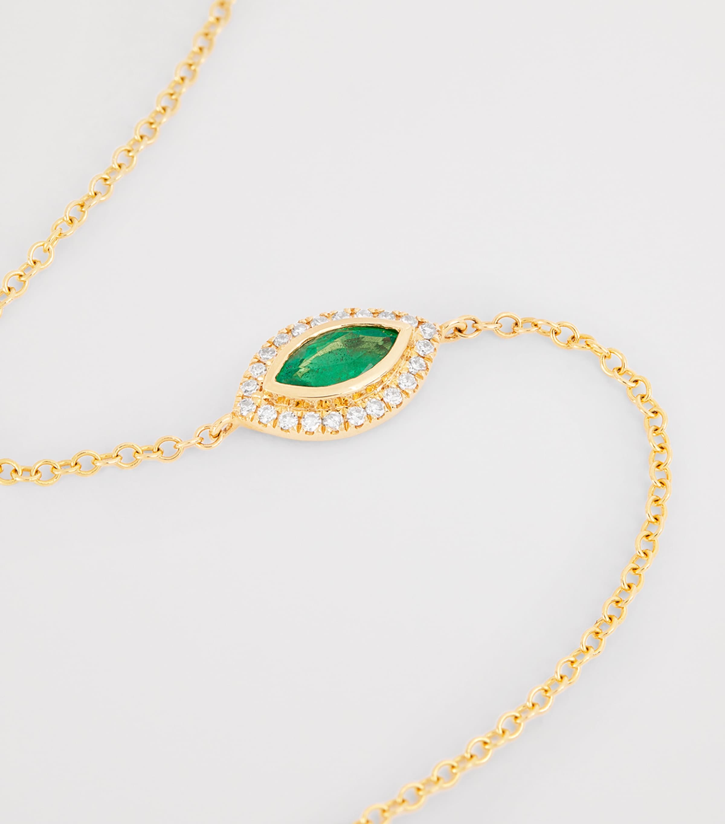 Yellow Gold, Diamond and Emerald Evil Eye Bracelet YELLOW GOLD Image 4