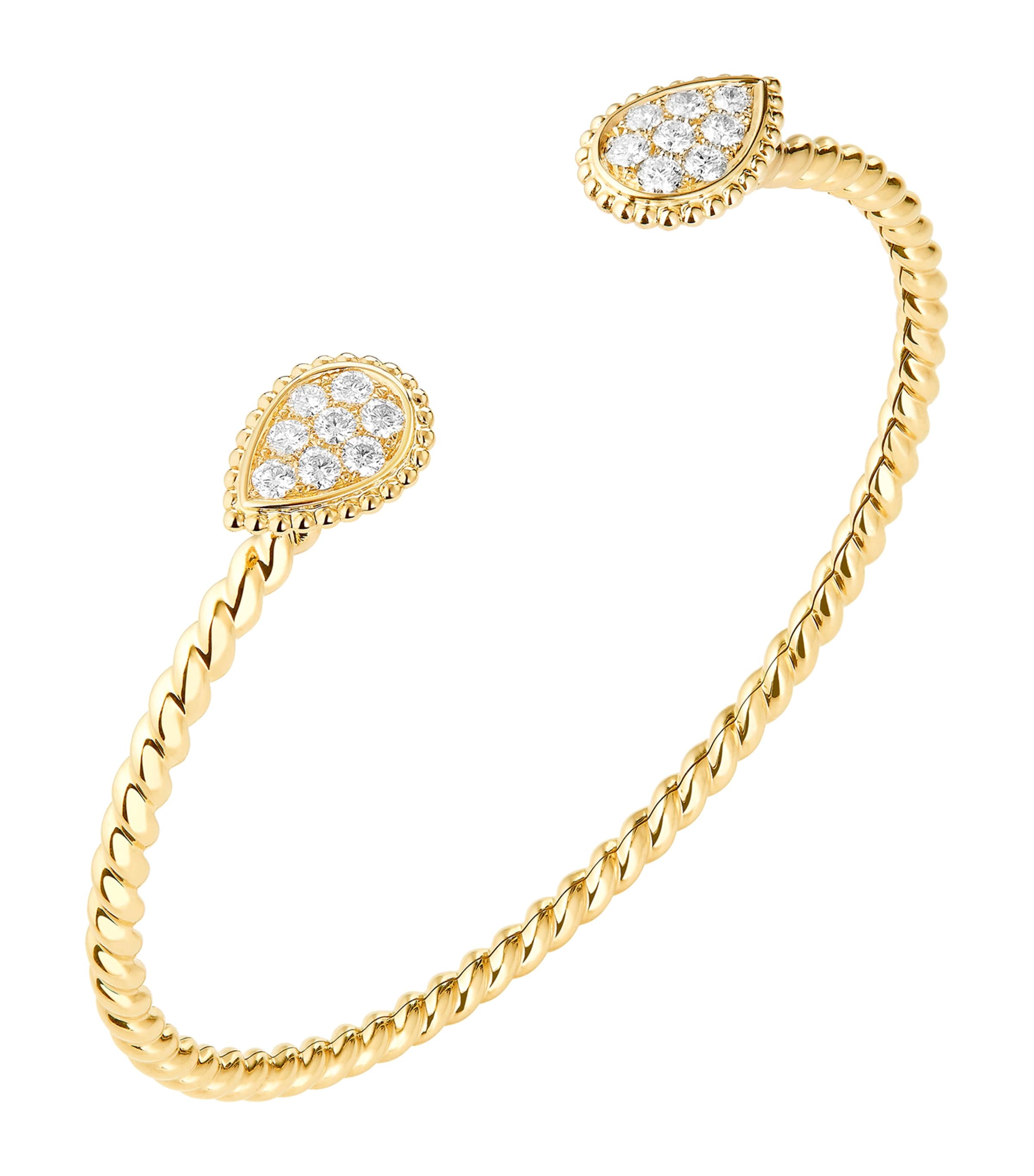 Small Yellow Gold and Diamond Serpent Bohème Motif Bracelet YELLOW GOLD Image 4