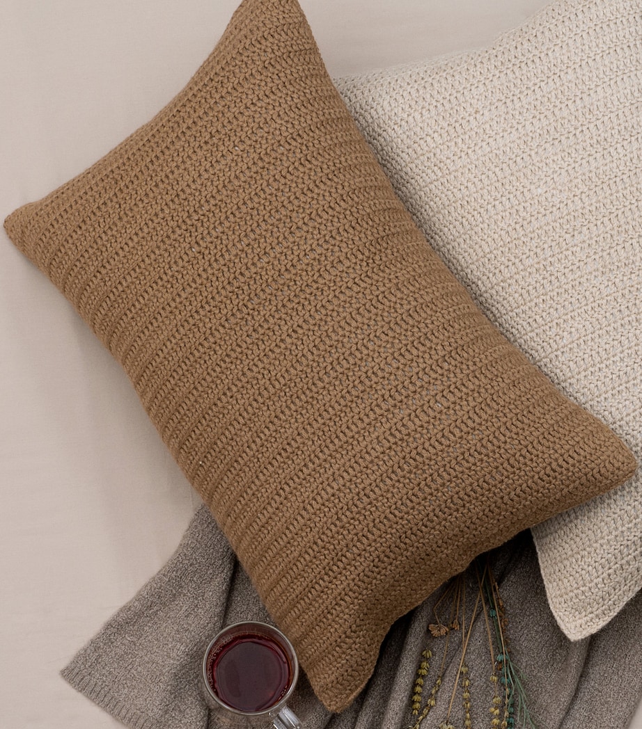 Wool Alpaca Texture Cushion Case (40cm x 60cm) ALMOND Image 2