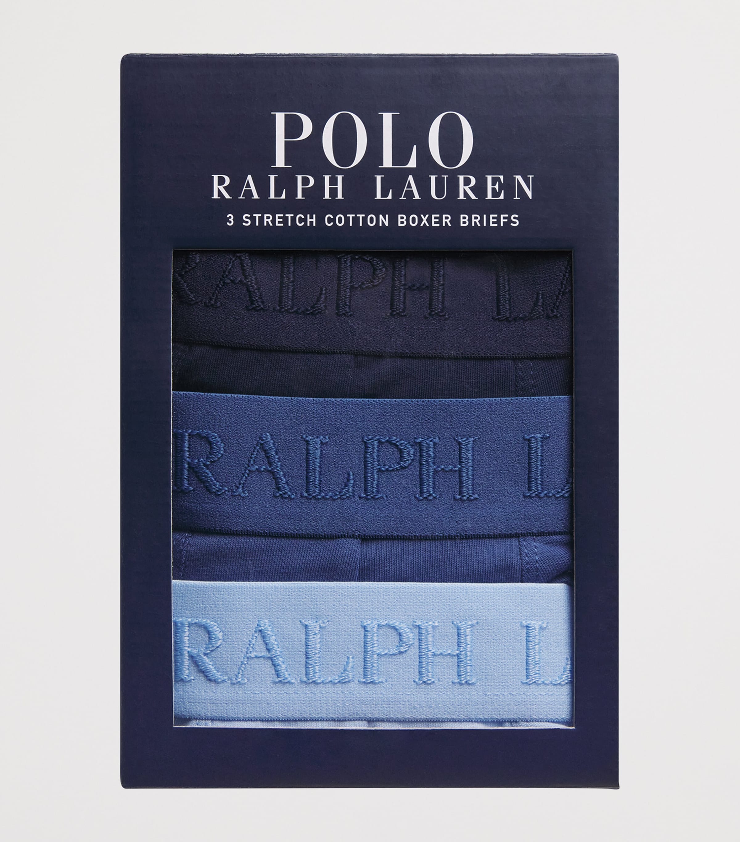 Stretch-Cotton Logo Boxer Briefs (Pack of 3) BLUES Image 4