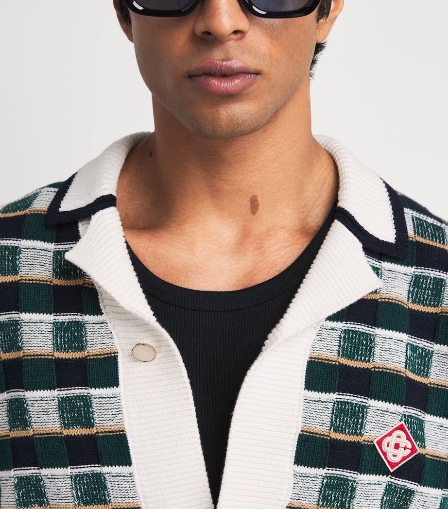 Casablanca Mens Cotton Crochet Mosaic Shirt Image 3