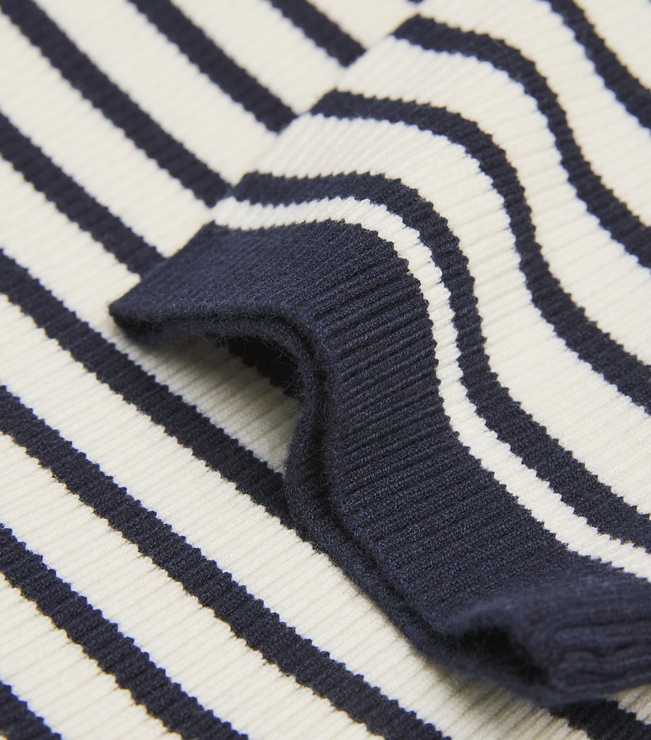 Striped Off-The-Shoulder Top NAVY / ECRU Image 5