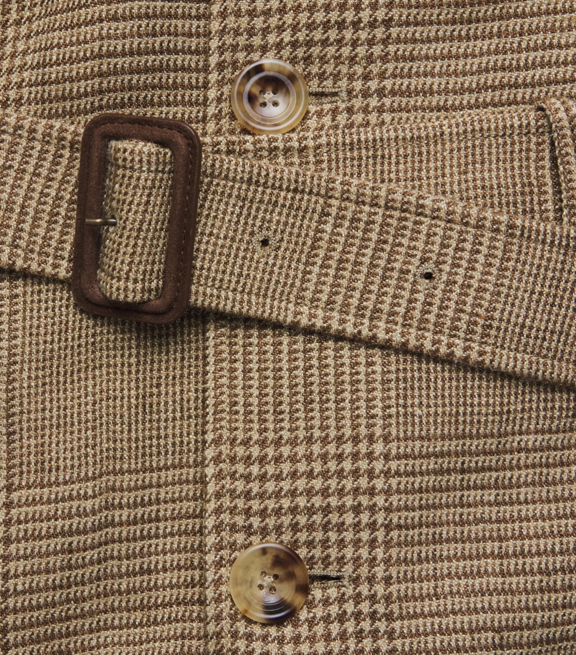 Polo Ralph Lauren Mens Silk-Linen-Wool Glen Plaid Overcoat Brown/tan Image 6