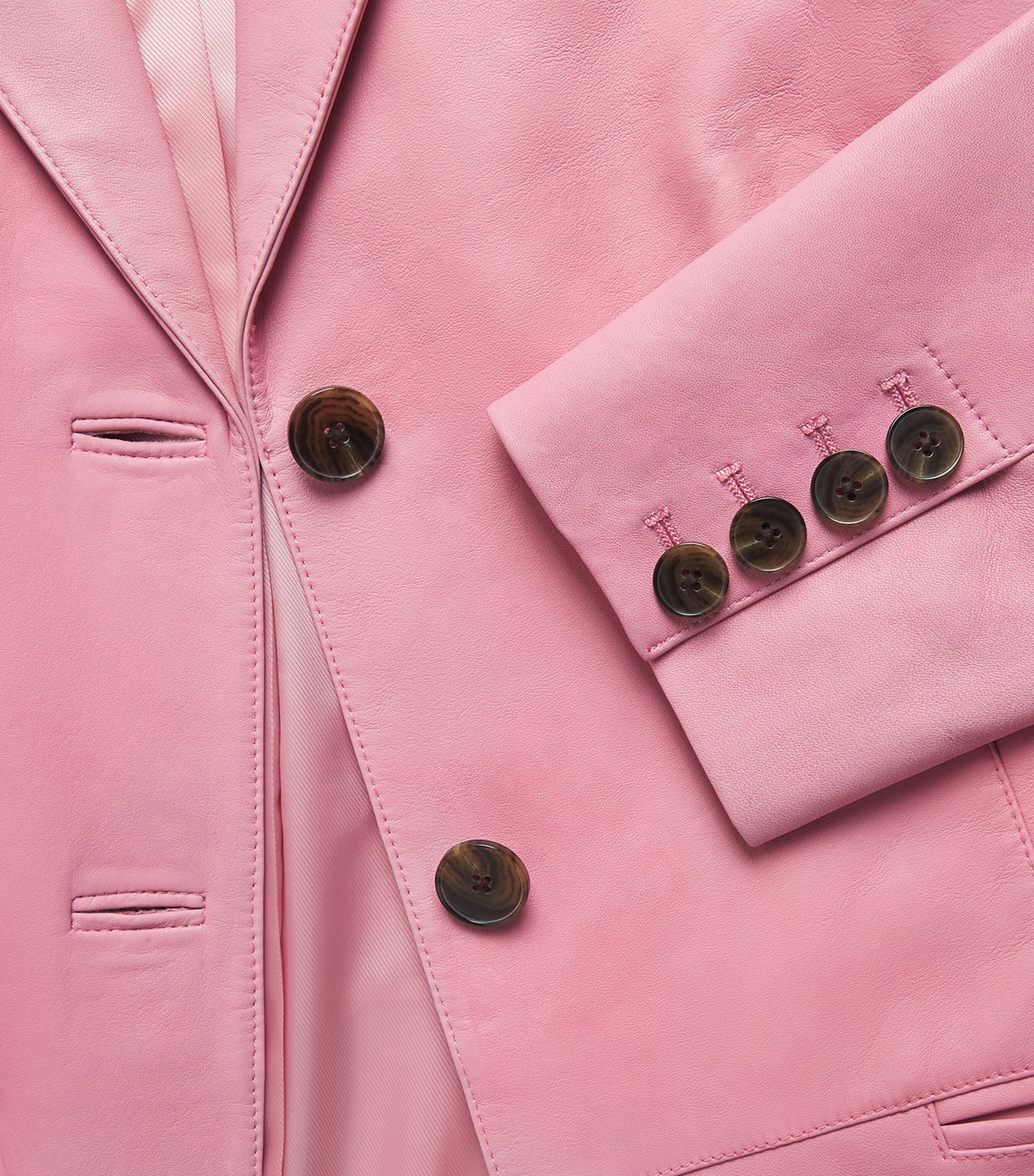 STAUD Womens Wyatt Leather Trench Coat Wrse Wild Rose Image 6