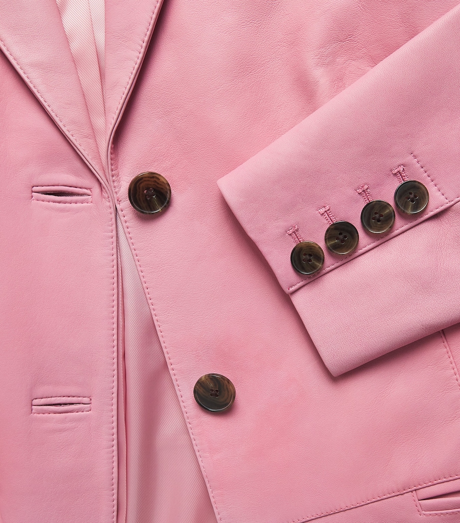 STAUD Womens Wyatt Leather Trench Coat Wrse Wild Rose Image 6