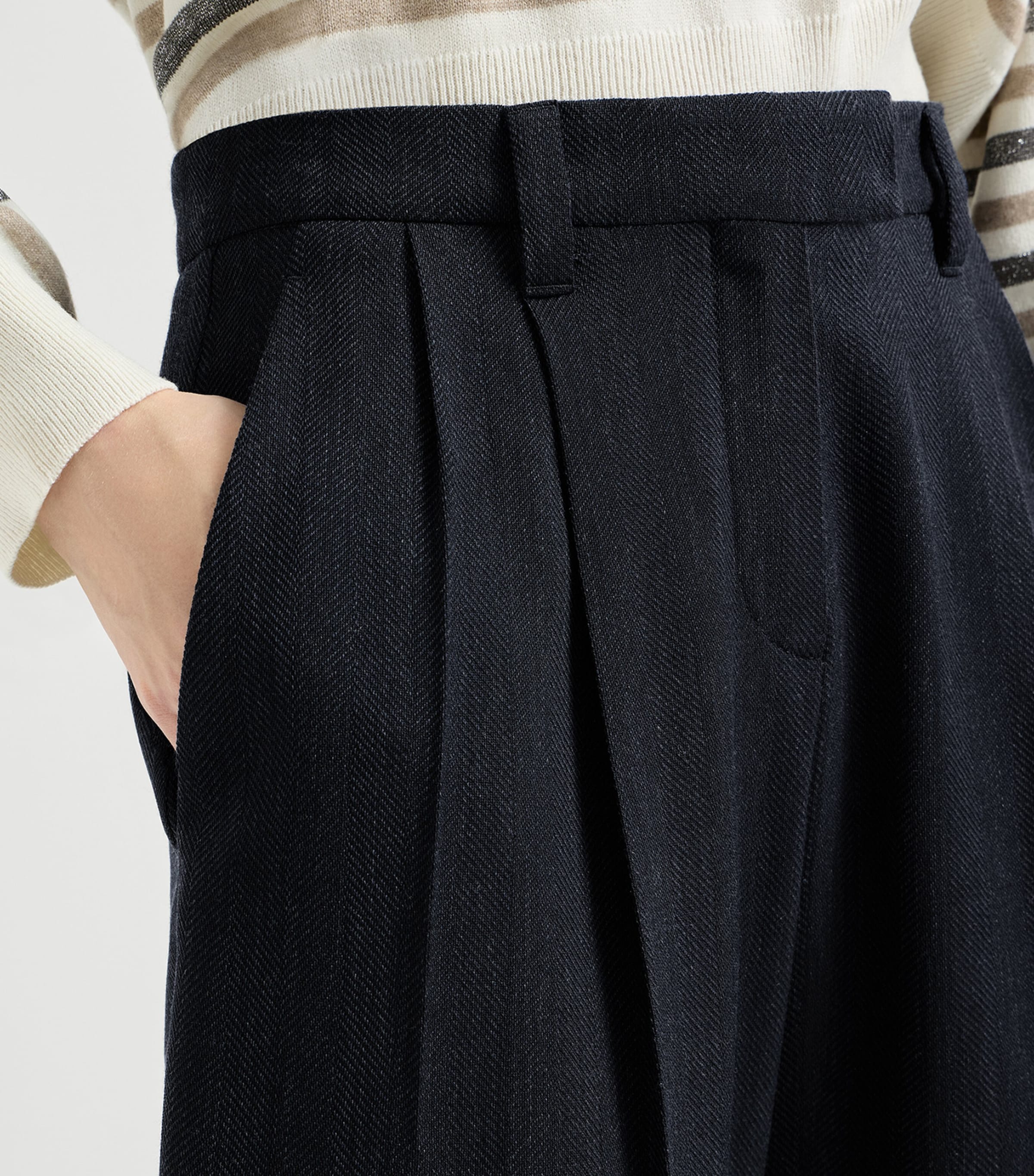 Brunello Cucinelli Womens Wool Wide-Leg Trousers Image 6