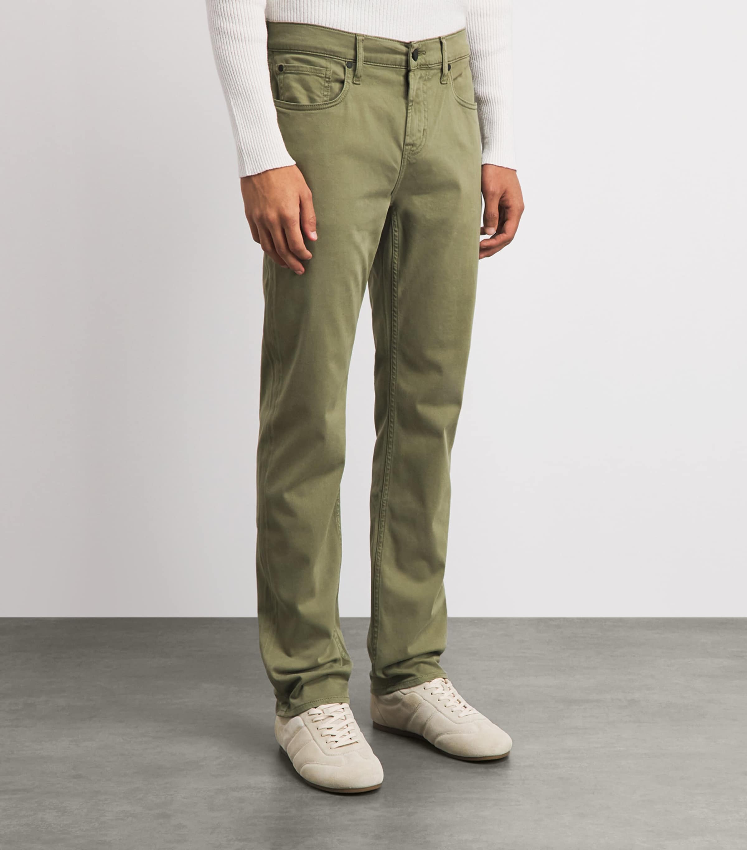 7 For All Mankind Mens Slimmy Luxe Performance Chinos Green Image 4